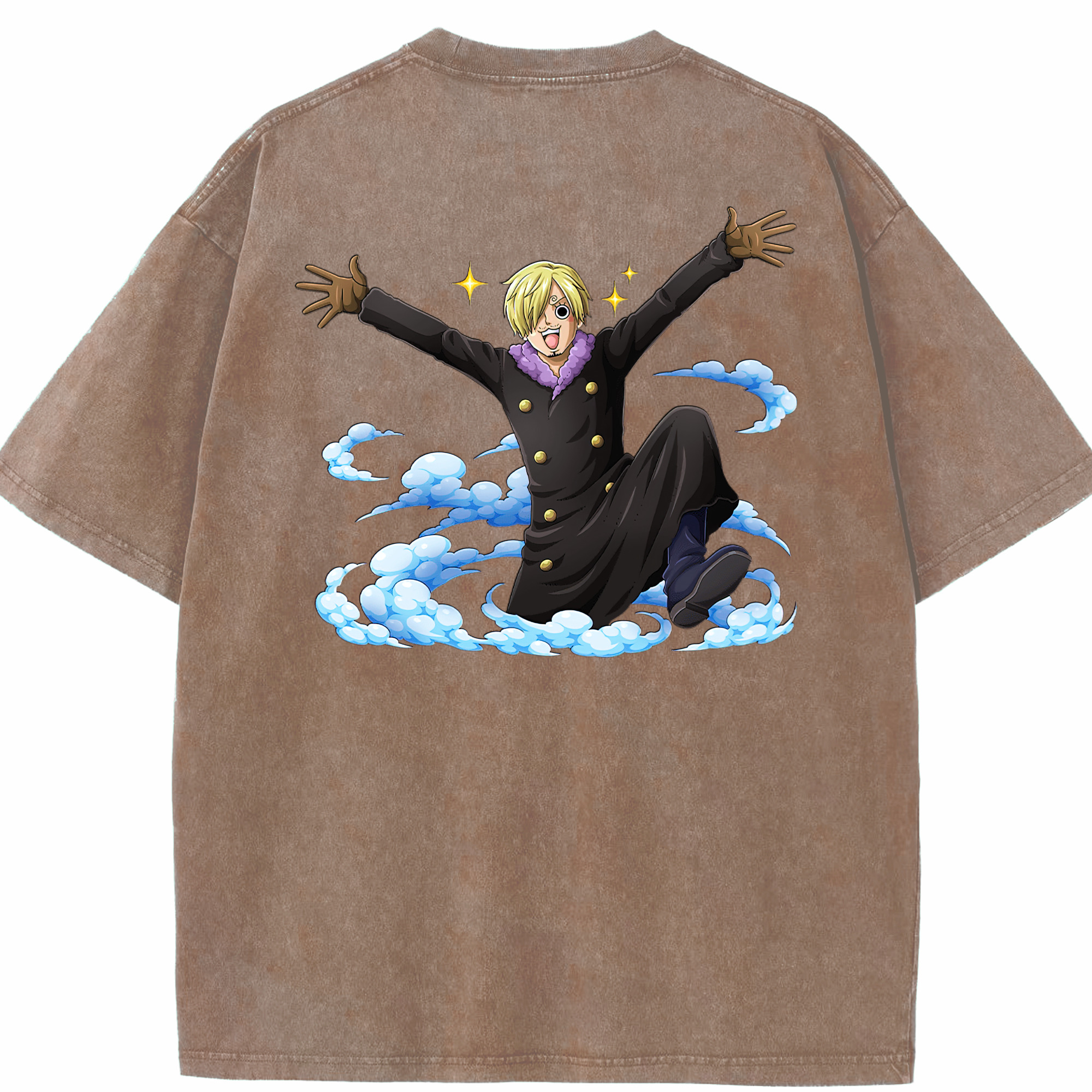 ワンピース サンジ ONE PIECE Sanji 綿100% ヴィンテージ風 半袖Tシャツ（背面プリント）