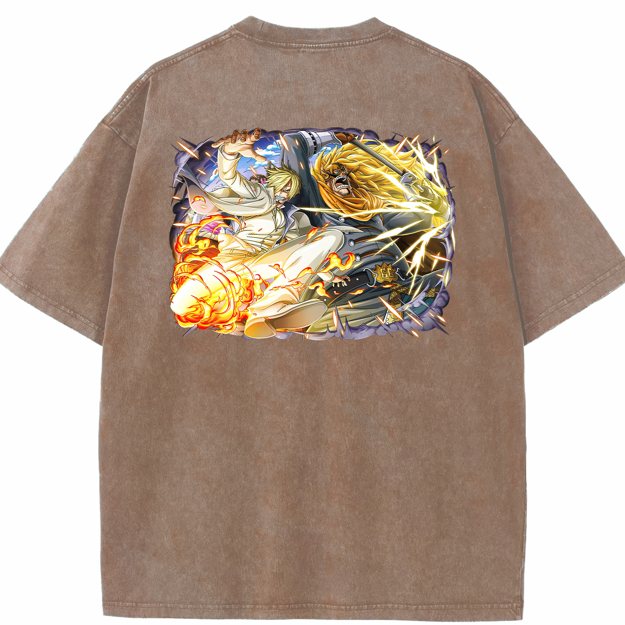 ワンピース サンジ ONE PIECE Sanji 綿100% ヴィンテージ風 半袖Tシャツ（背面プリント）