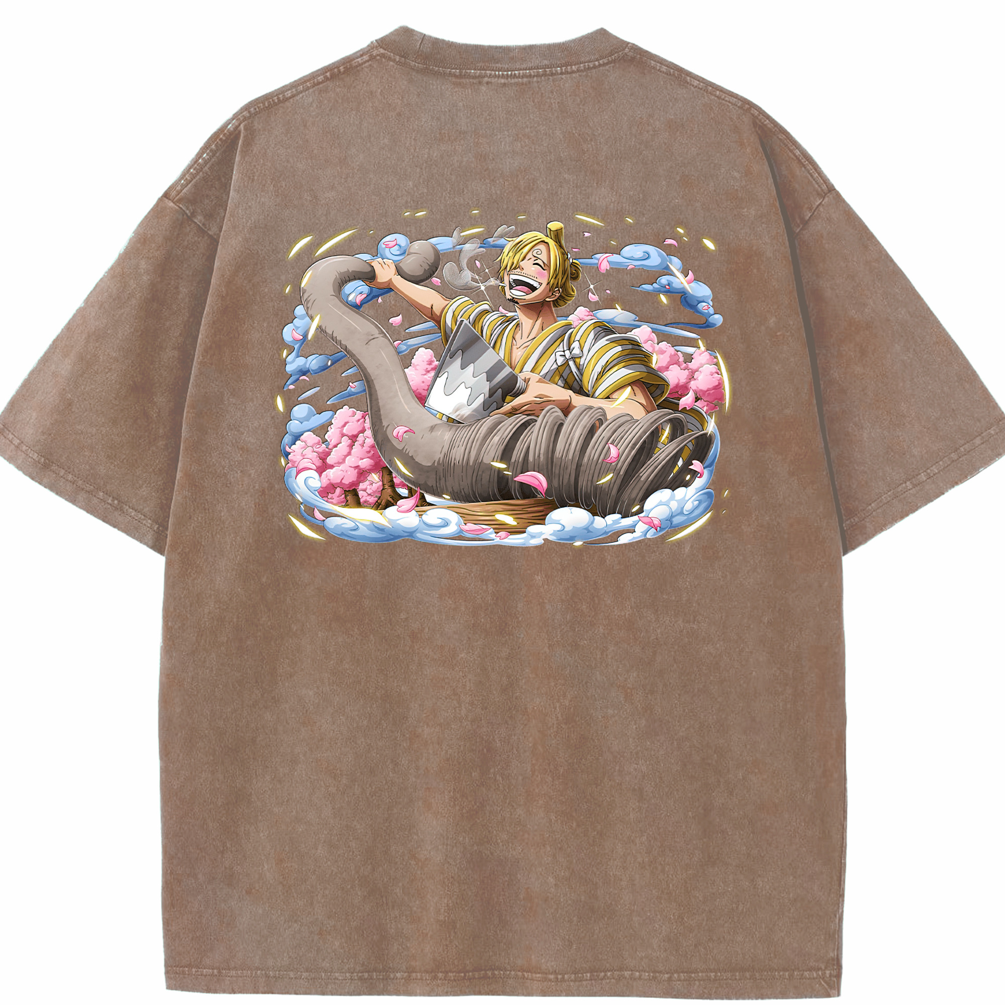 ワンピース サンジ ONE PIECE Sanji 綿100% ヴィンテージ風 半袖Tシャツ（背面プリント）