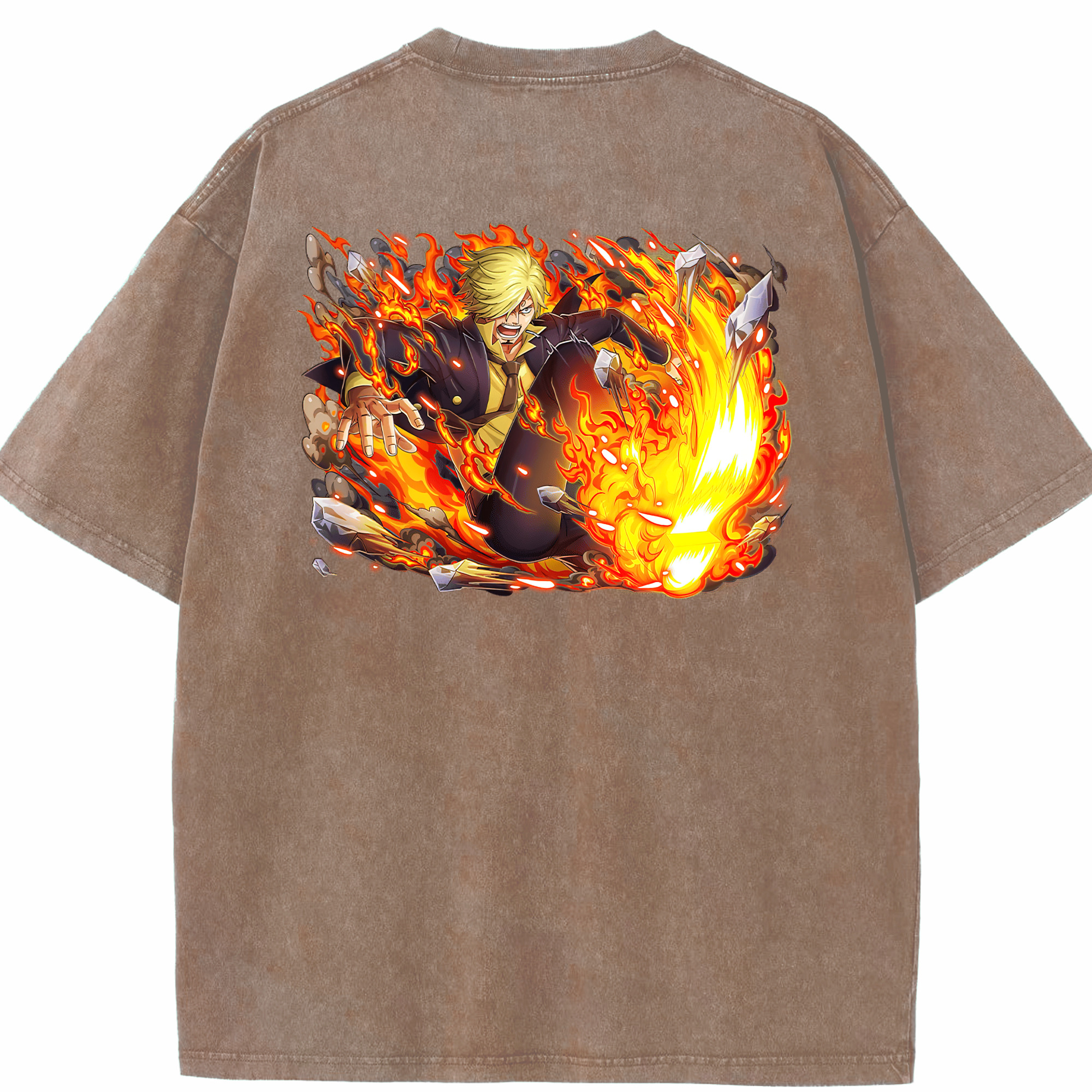 ワンピース サンジ ONE PIECE Sanji 綿100% ヴィンテージ風 半袖Tシャツ（背面プリント）