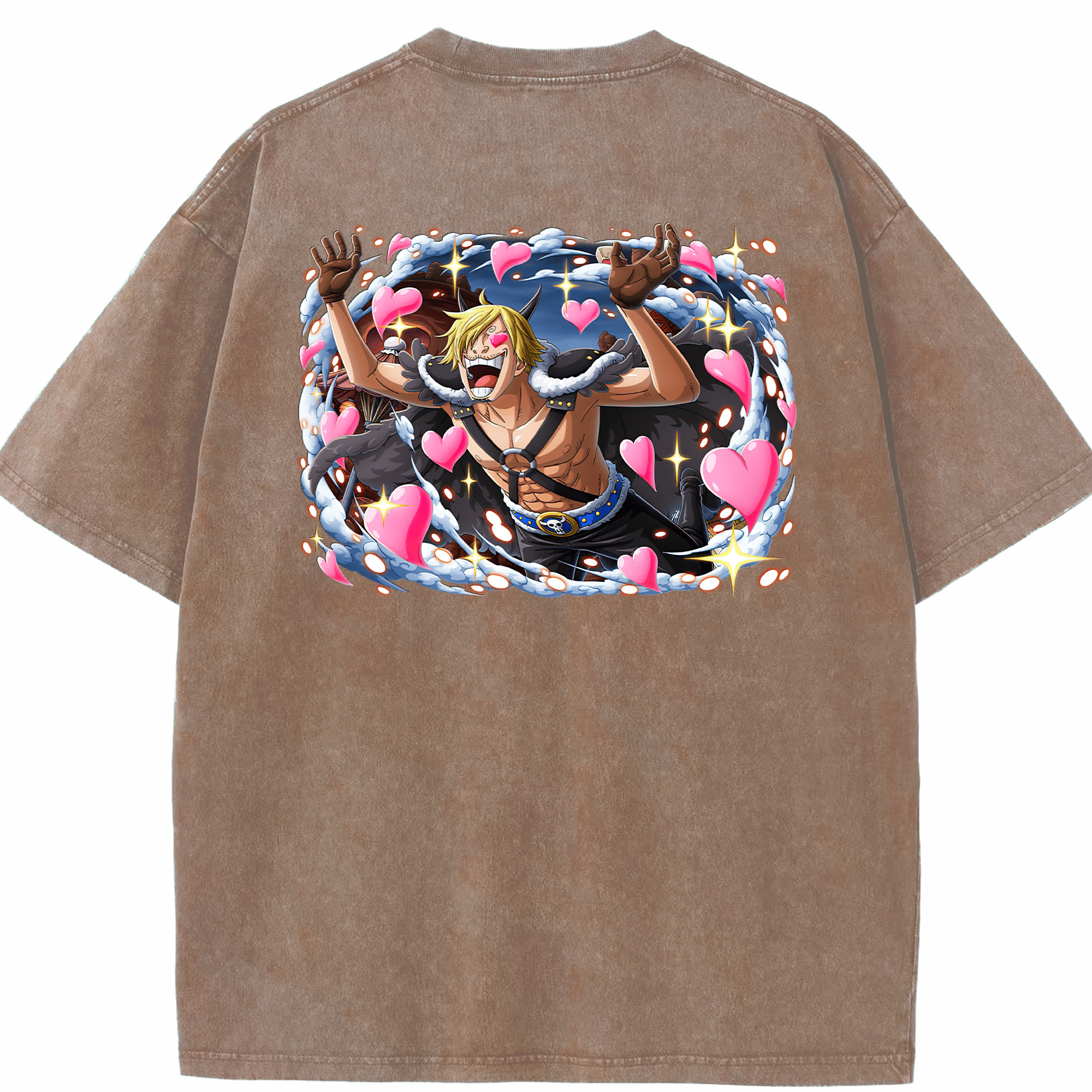 ワンピース サンジ ONE PIECE Sanji 綿100% ヴィンテージ風 半袖Tシャツ（背面プリント）