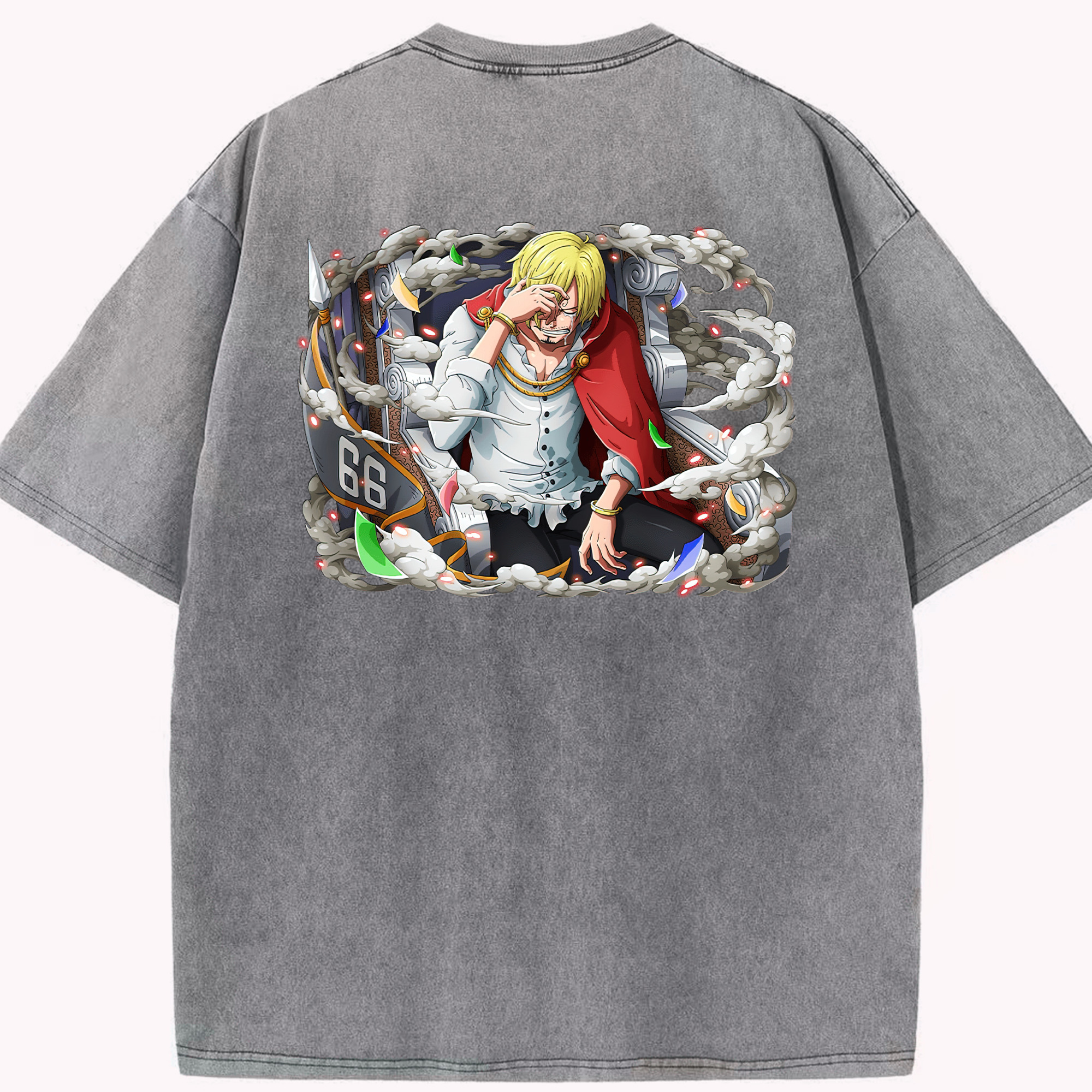 ワンピース サンジ ONE PIECE Sanji 綿100% ヴィンテージ風 半袖Tシャツ（背面プリント）