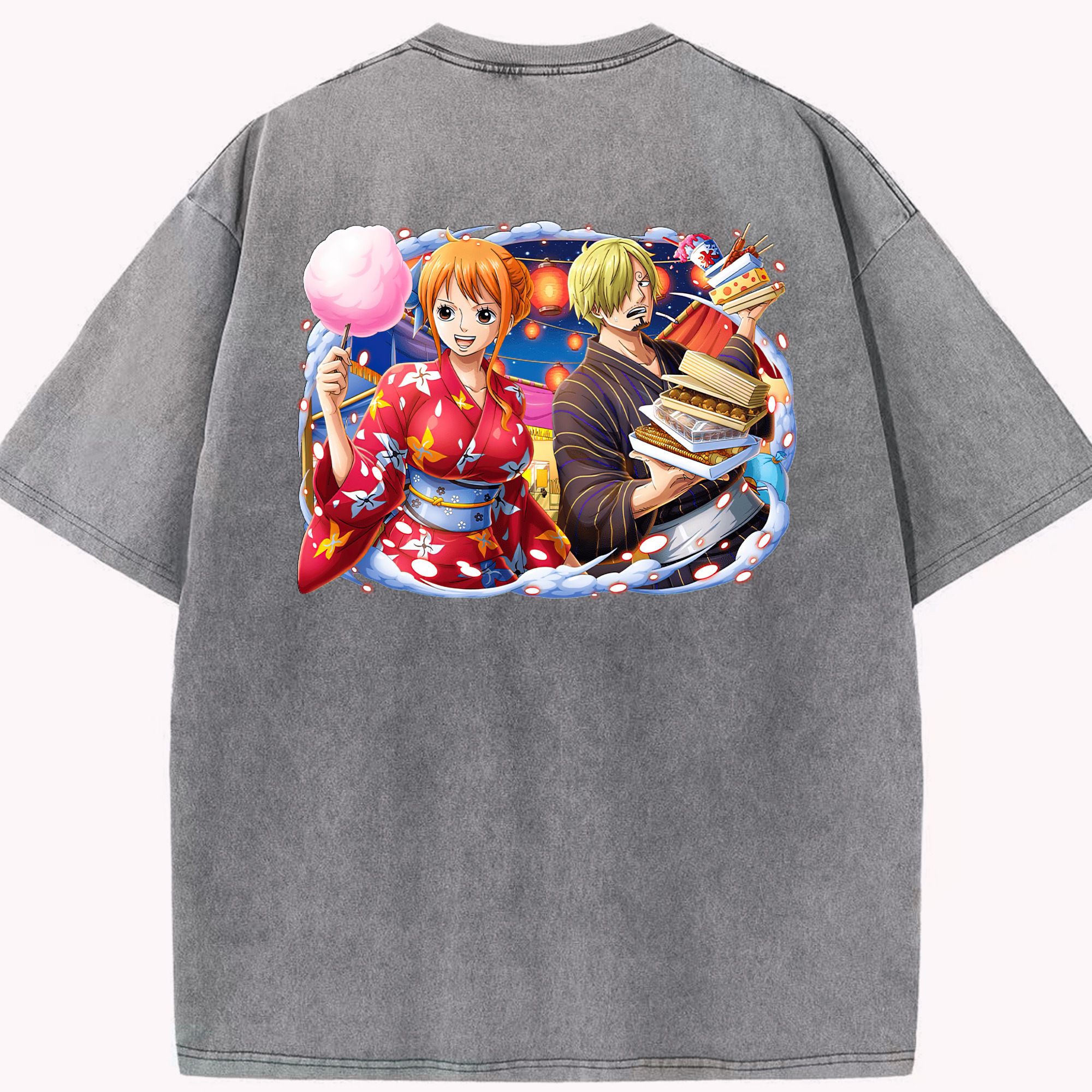 ワンピース サンジ ONE PIECE Sanji 綿100% ヴィンテージ風 半袖Tシャツ（背面プリント）