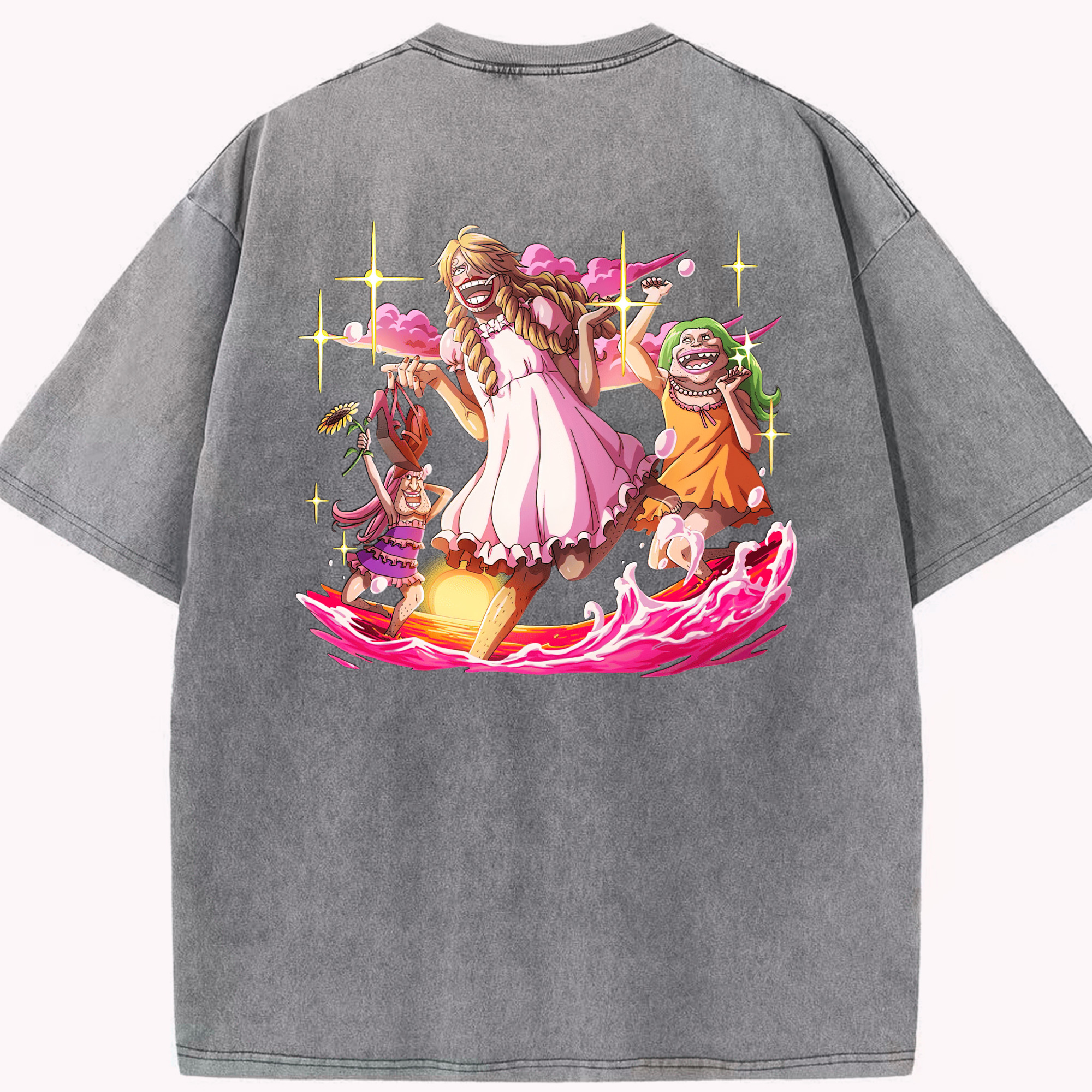 ワンピース サンジ ONE PIECE Sanji 綿100% ヴィンテージ風 半袖Tシャツ（背面プリント）