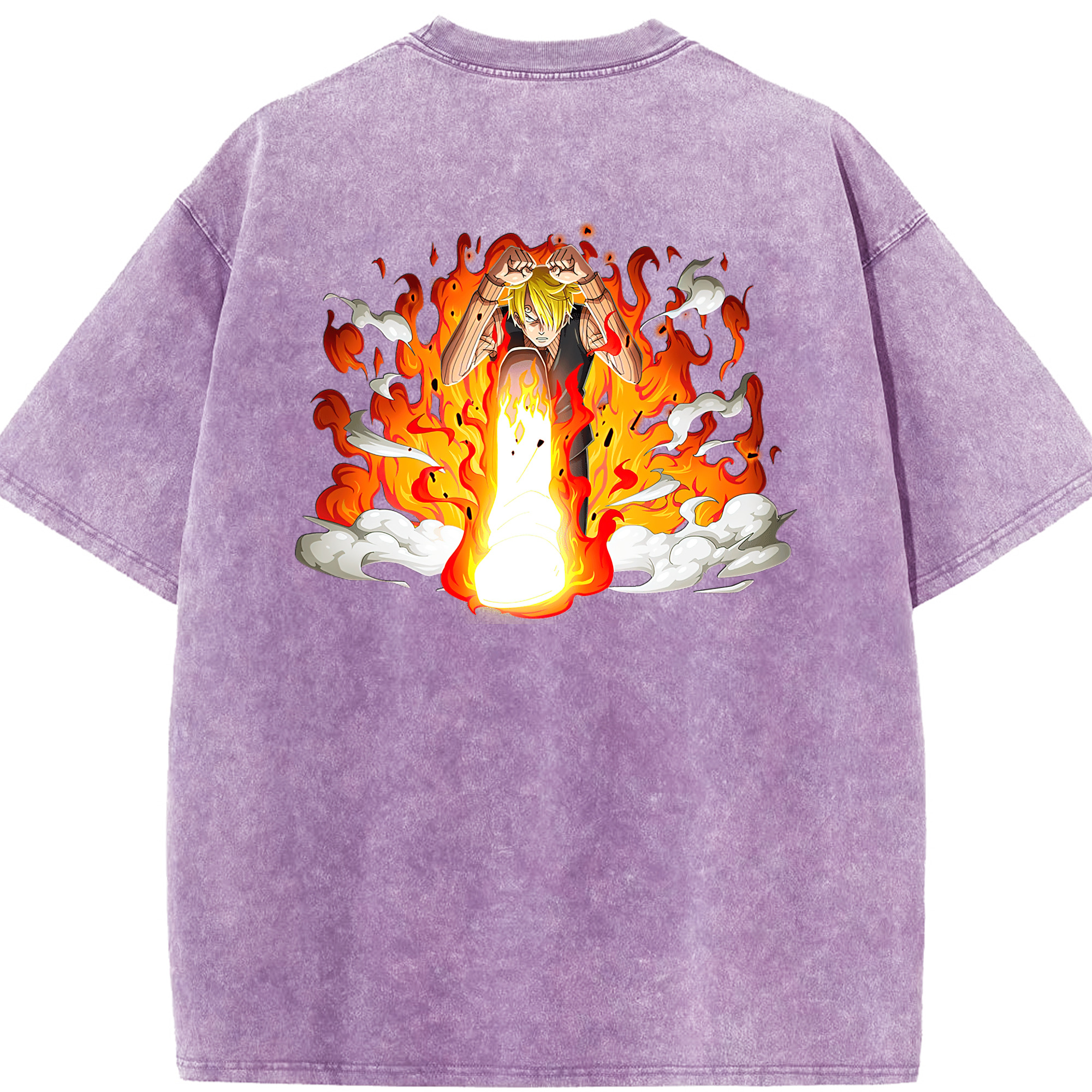ワンピース サンジ ONE PIECE Sanji 綿100% ヴィンテージ風 半袖Tシャツ（背面プリント）