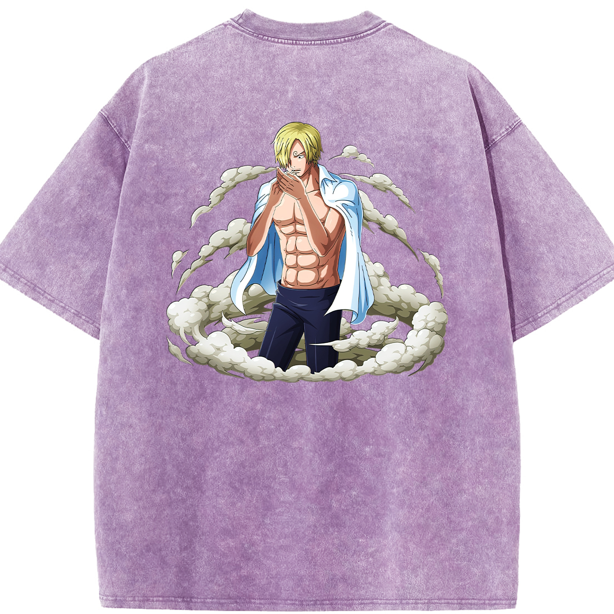 ワンピース サンジ ONE PIECE Sanji 綿100% ヴィンテージ風 半袖Tシャツ（背面プリント）