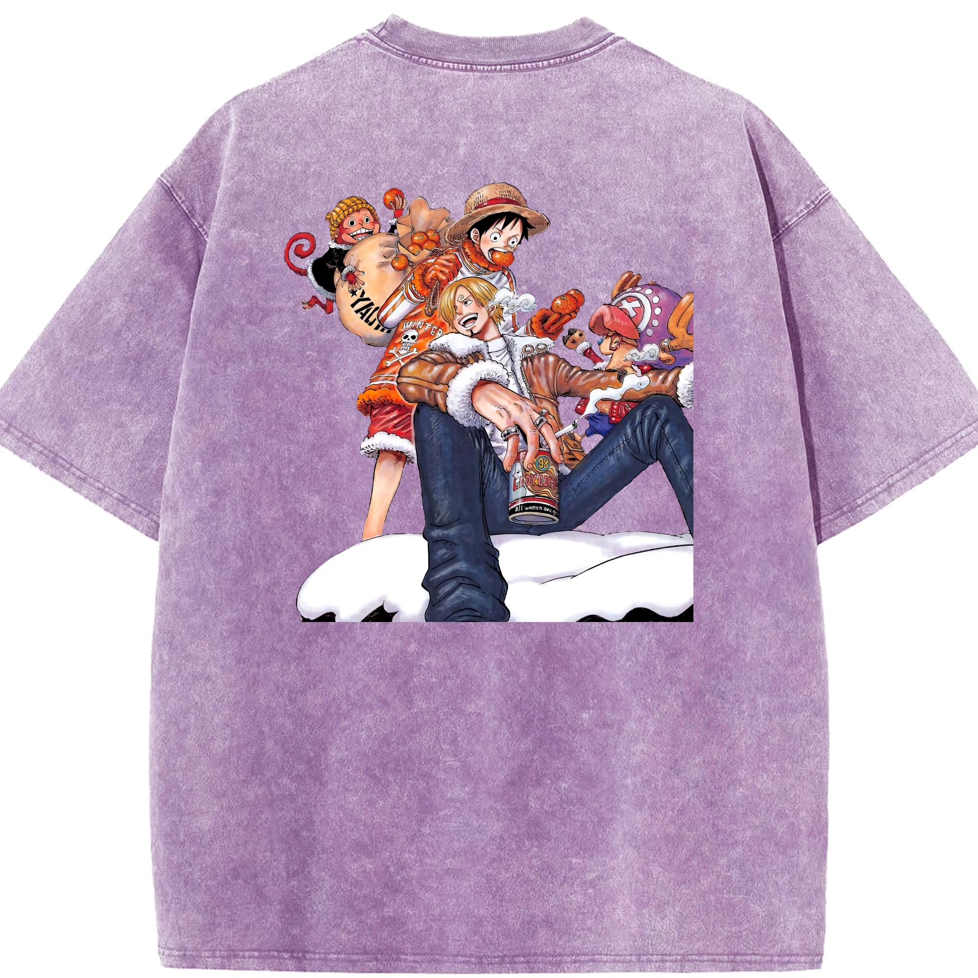 ワンピース サンジ ONE PIECE Sanji 綿100% ヴィンテージ風 半袖Tシャツ（背面プリント）