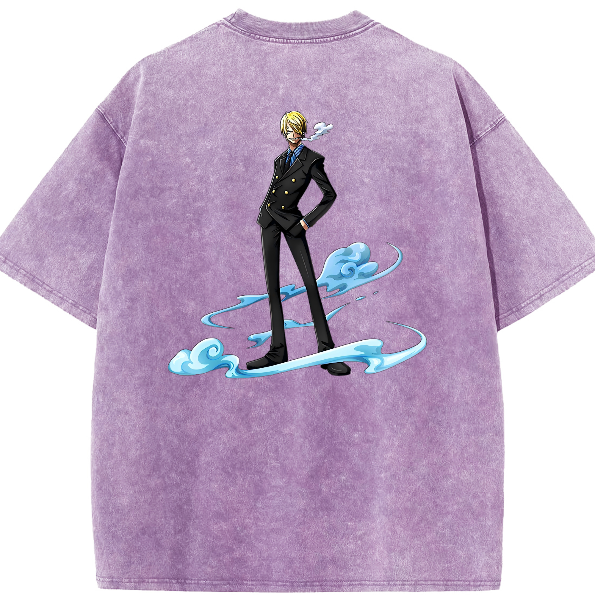 ワンピース サンジ ONE PIECE Sanji 綿100% ヴィンテージ風 半袖Tシャツ（背面プリント）