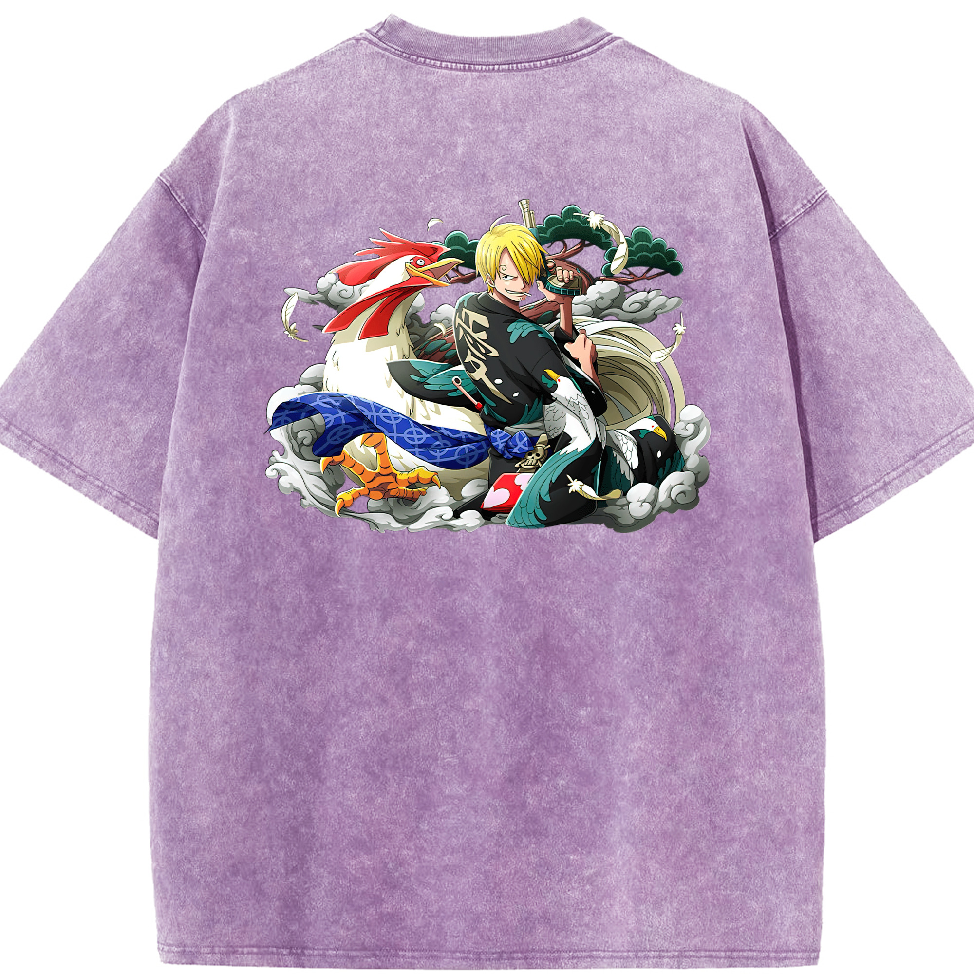 ワンピース サンジ ONE PIECE Sanji 綿100% ヴィンテージ風 半袖Tシャツ（背面プリント）