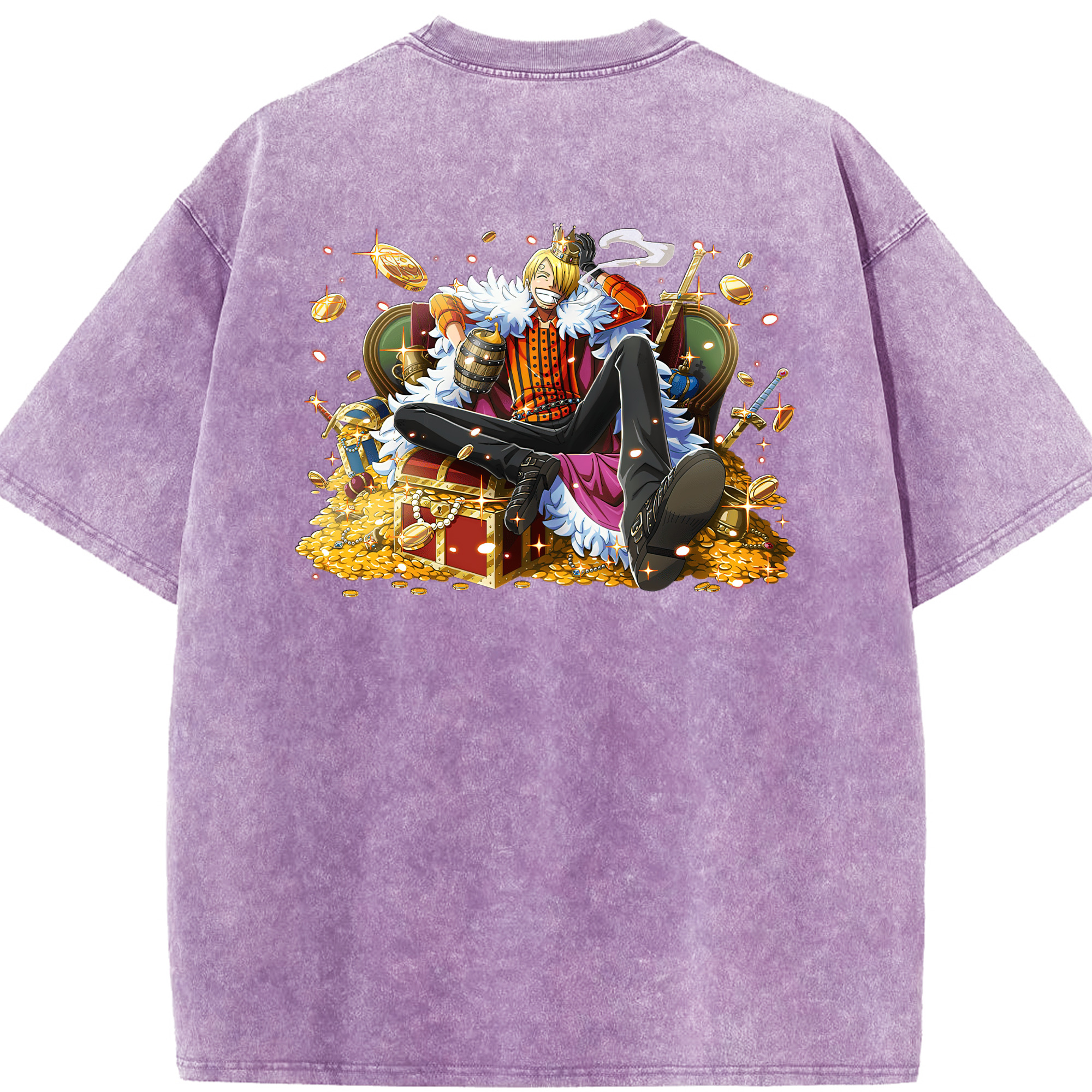 ワンピース サンジ ONE PIECE Sanji 綿100% ヴィンテージ風 半袖Tシャツ（背面プリント）