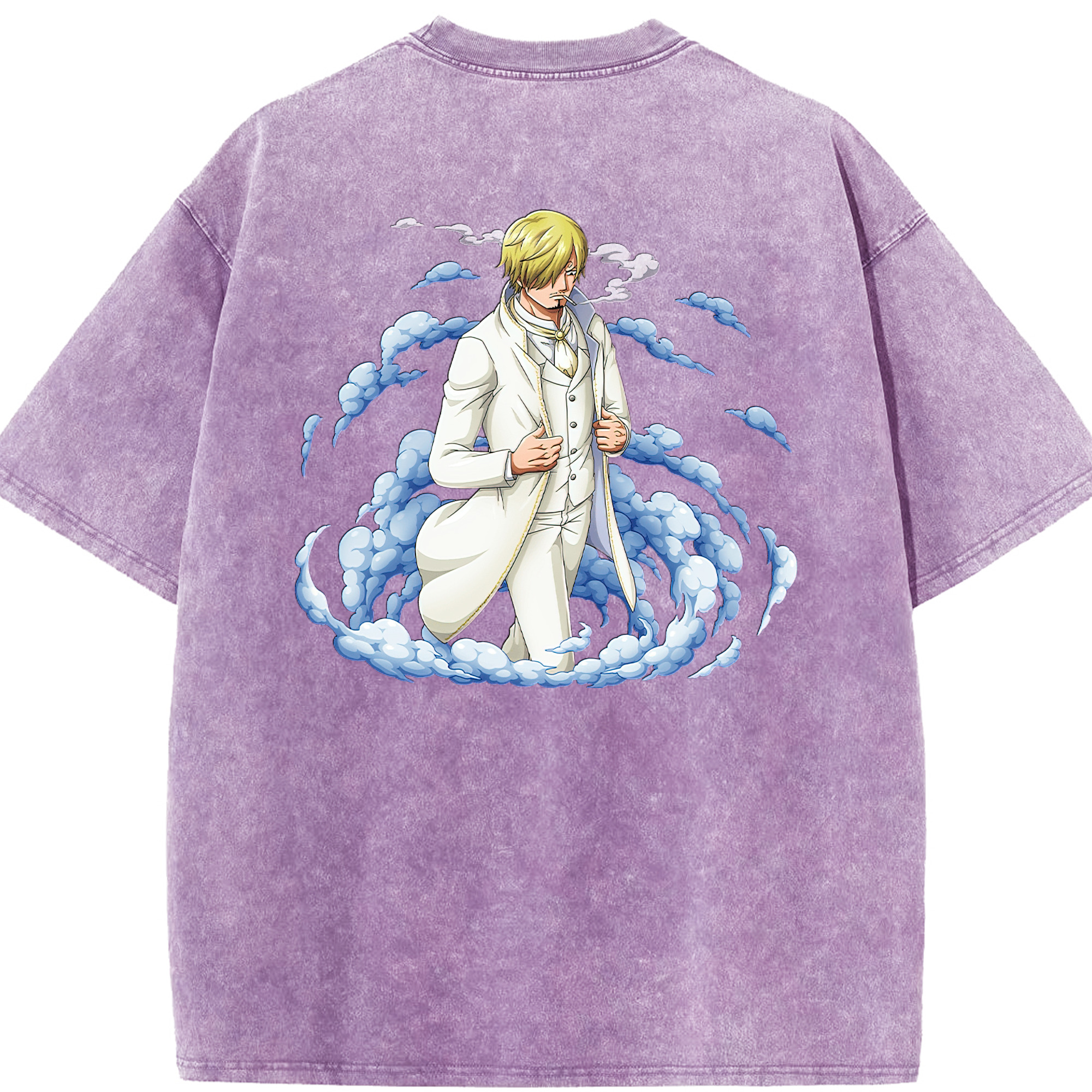 ワンピース サンジ ONE PIECE Sanji 綿100% ヴィンテージ風 半袖Tシャツ（背面プリント）