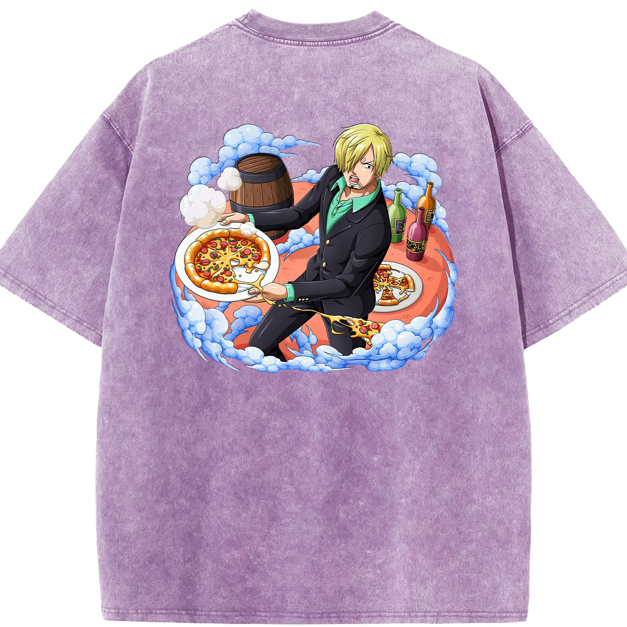 ワンピース サンジ ONE PIECE Sanji 綿100% ヴィンテージ風 半袖Tシャツ（背面プリント）