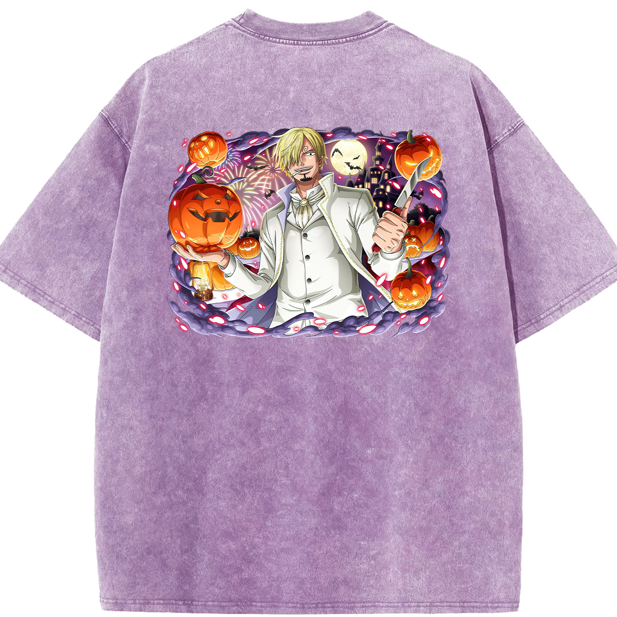 ワンピース サンジ ONE PIECE Sanji 綿100% ヴィンテージ風 半袖Tシャツ（背面プリント）