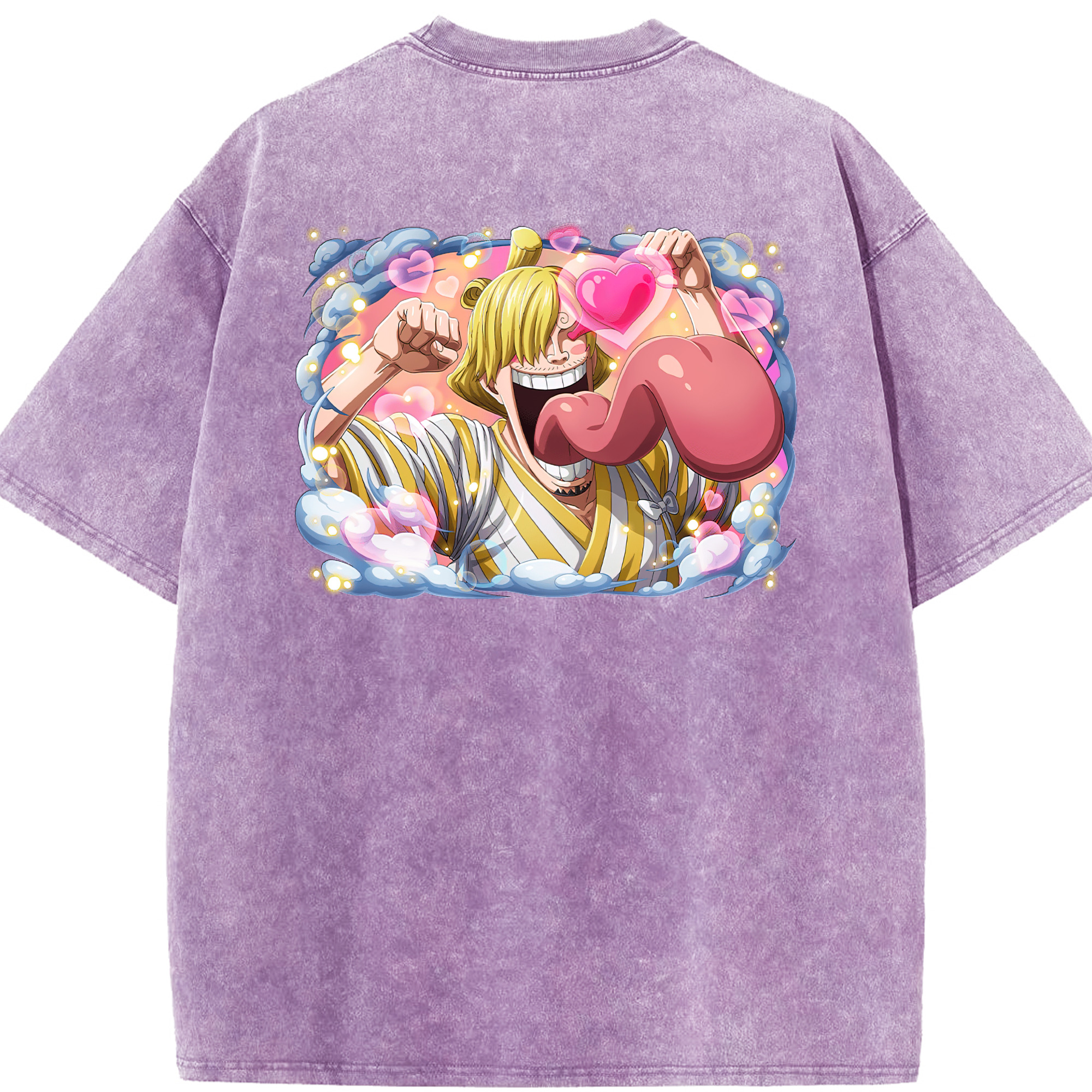 ワンピース サンジ ONE PIECE Sanji 綿100% ヴィンテージ風 半袖Tシャツ（背面プリント）