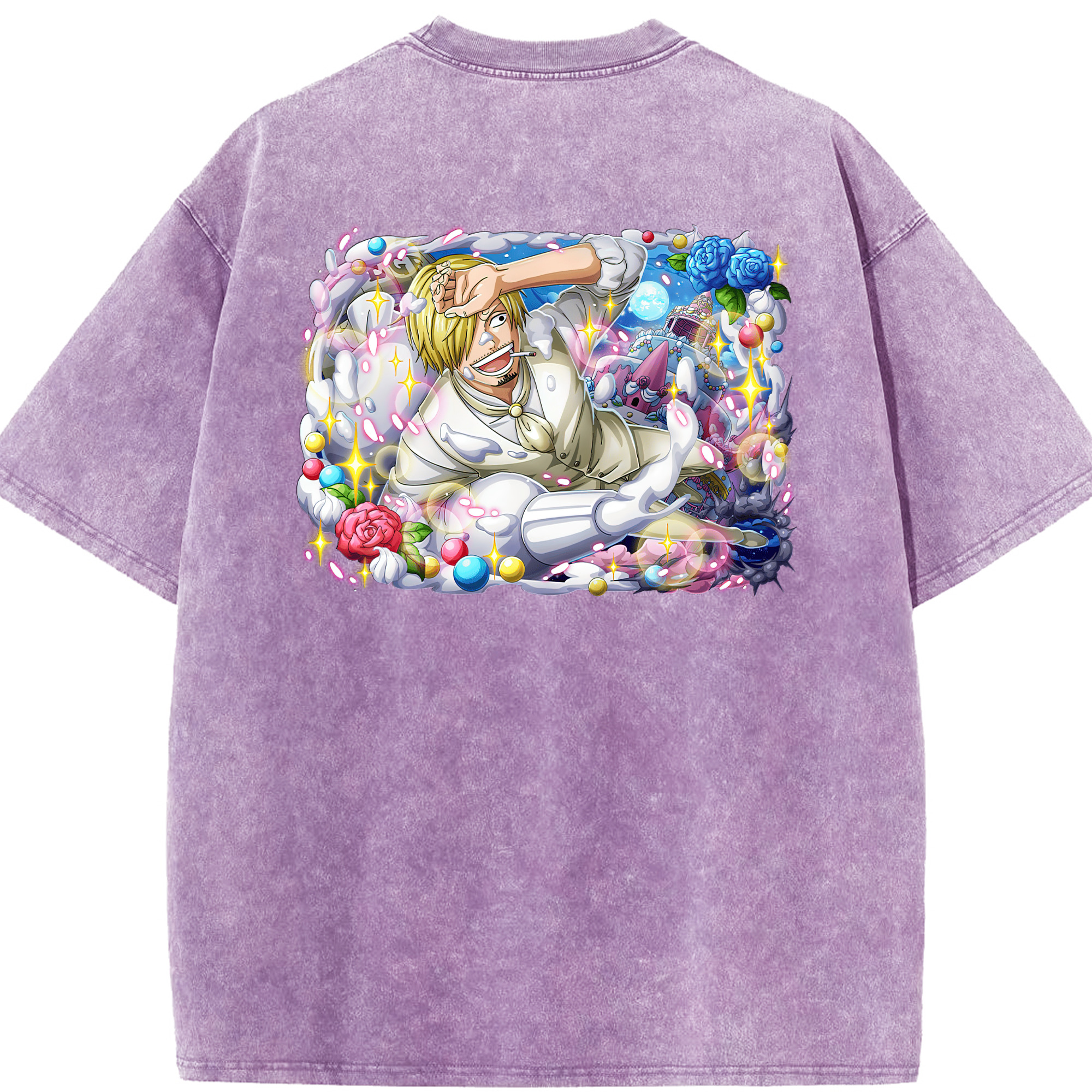 ワンピース サンジ ONE PIECE Sanji 綿100% ヴィンテージ風 半袖Tシャツ（背面プリント）