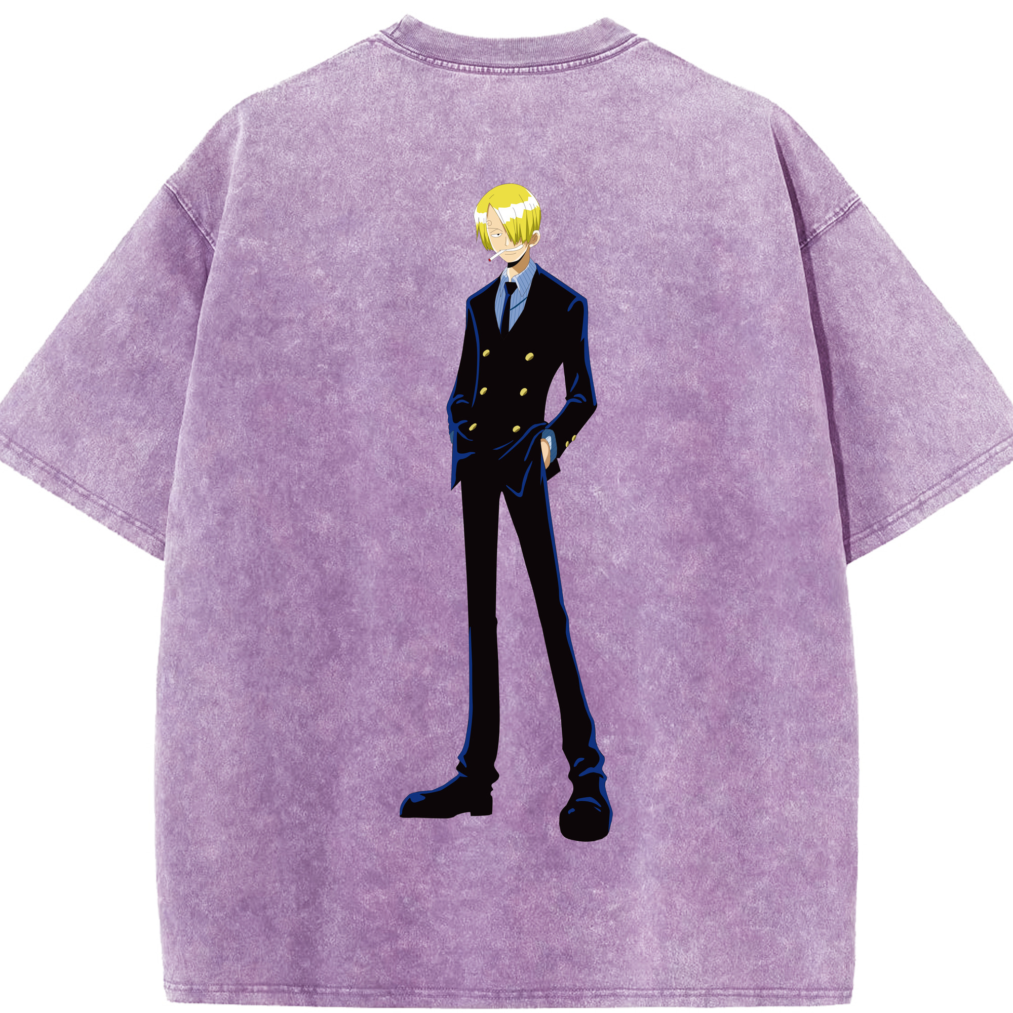 ワンピース サンジ ONE PIECE Sanji 綿100% ヴィンテージ風 半袖Tシャツ（背面プリント）