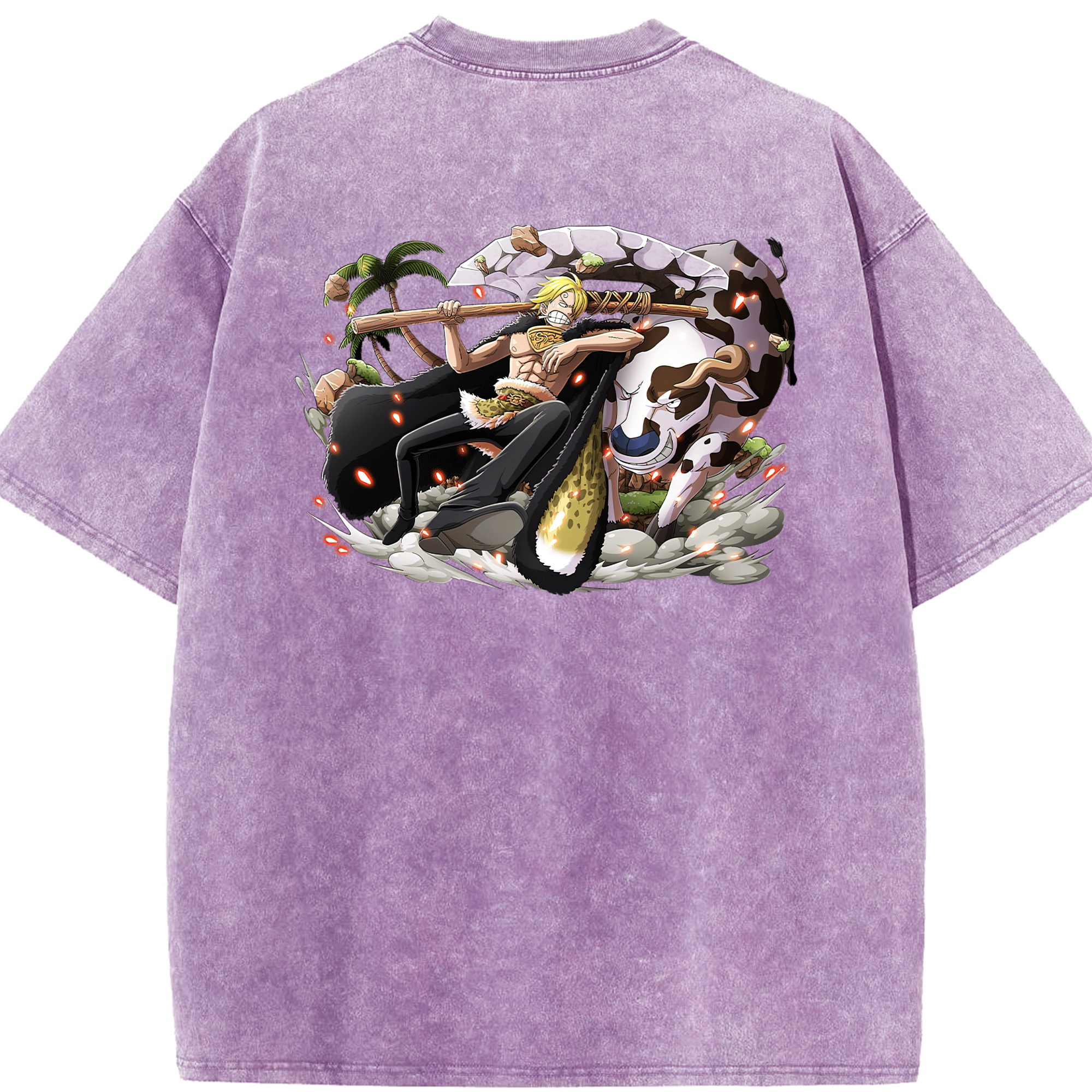ワンピース サンジ ONE PIECE Sanji 綿100% ヴィンテージ風 半袖Tシャツ（背面プリント）