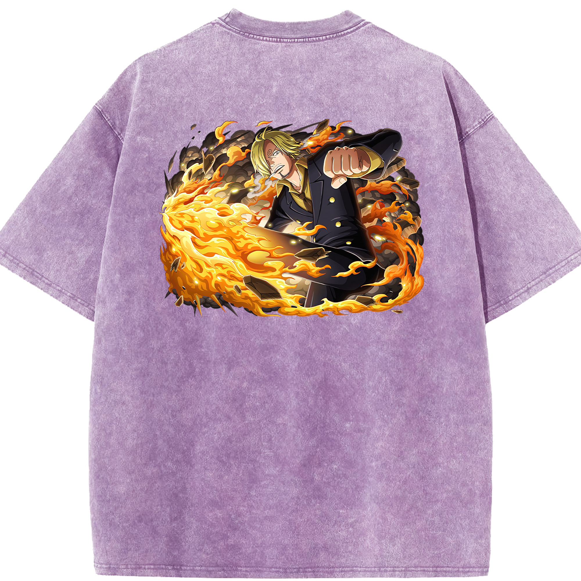 ワンピース サンジ ONE PIECE Sanji 綿100% ヴィンテージ風 半袖Tシャツ（背面プリント）