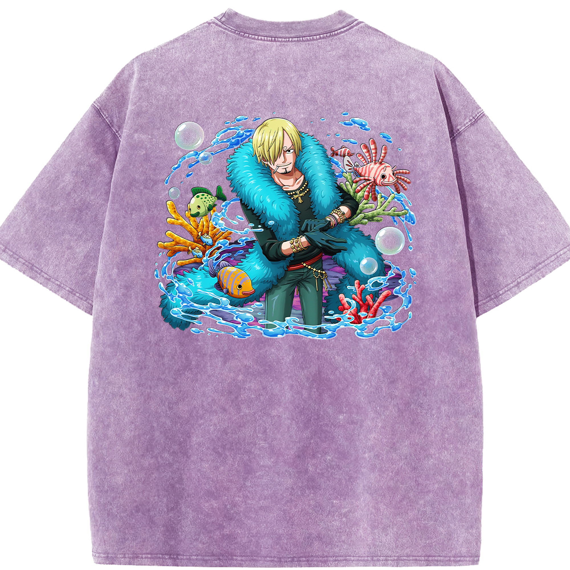 ワンピース サンジ ONE PIECE Sanji 綿100% ヴィンテージ風 半袖Tシャツ（背面プリント）