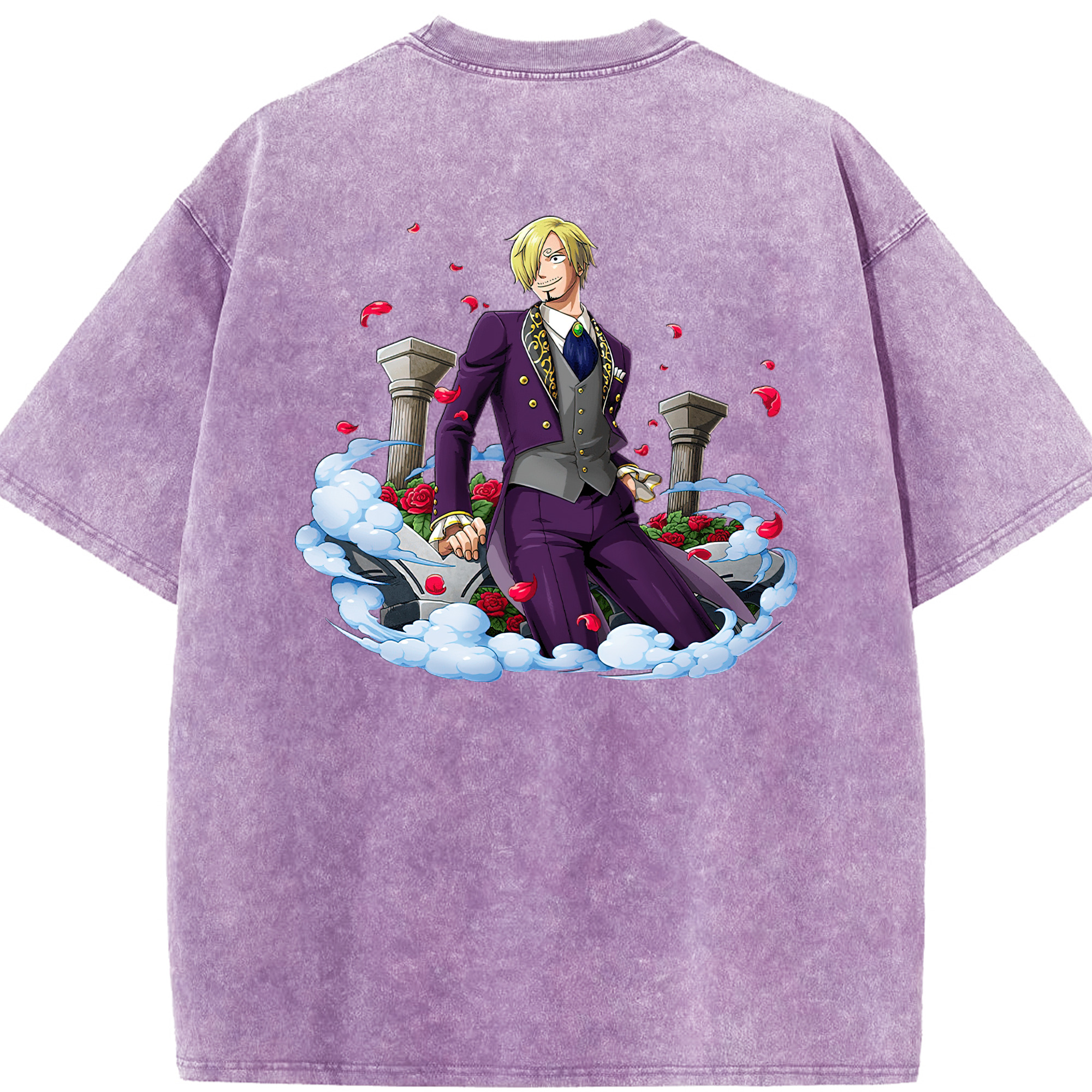 ワンピース サンジ ONE PIECE Sanji 綿100% ヴィンテージ風 半袖Tシャツ（背面プリント）