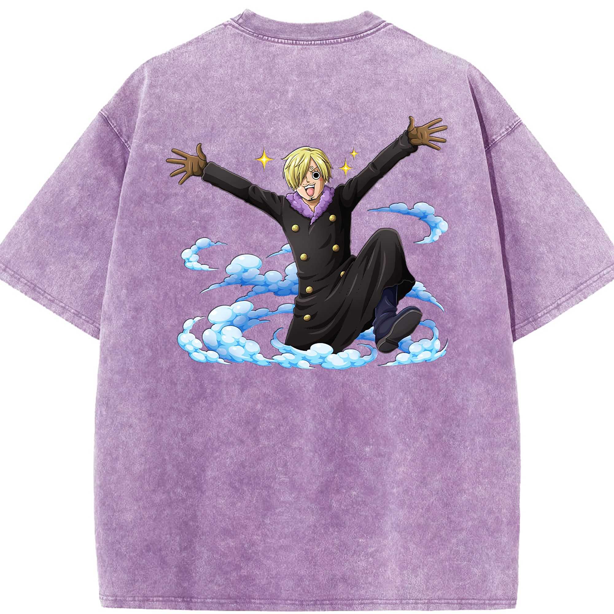 ワンピース サンジ ONE PIECE Sanji 綿100% ヴィンテージ風 半袖Tシャツ（背面プリント）