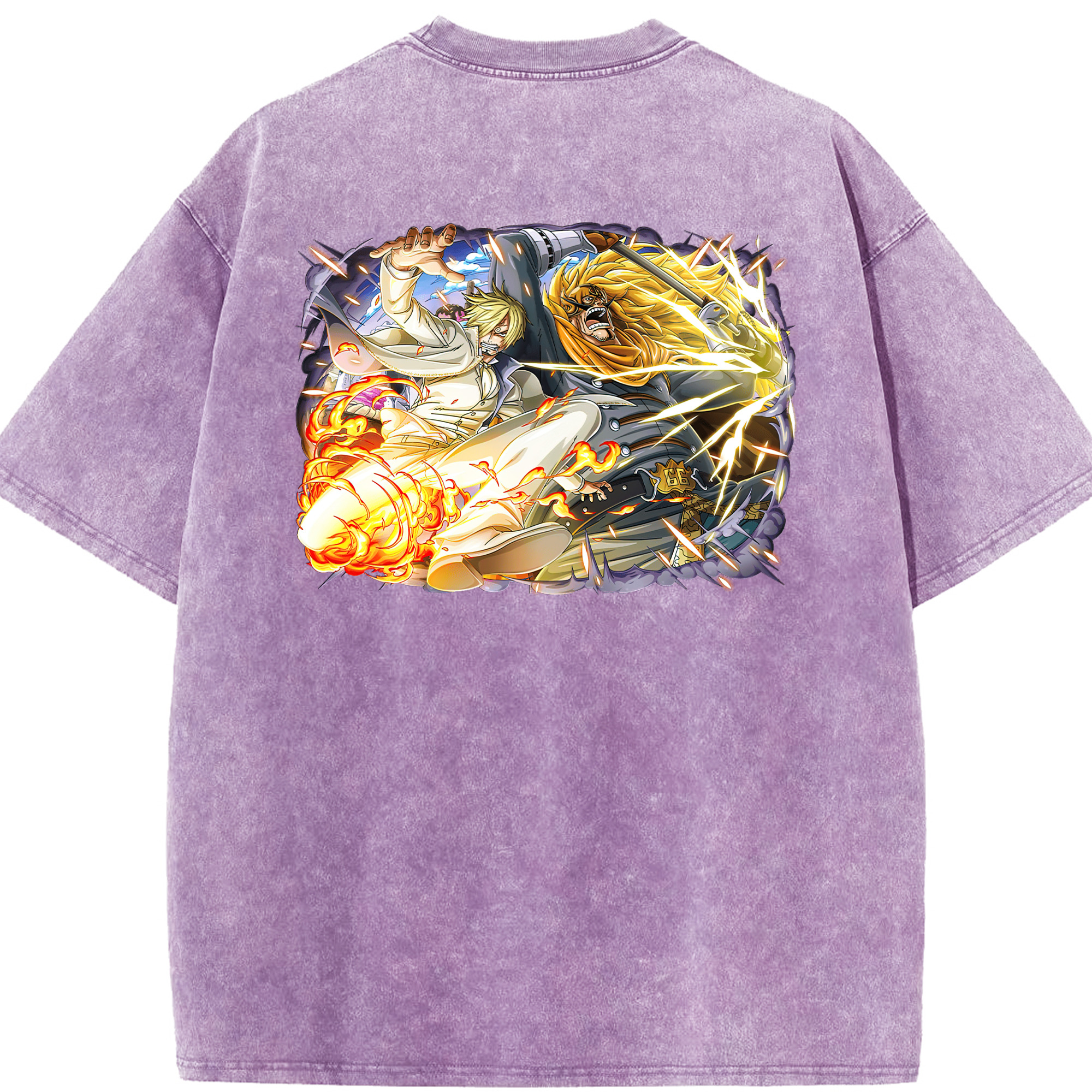 ワンピース サンジ ONE PIECE Sanji 綿100% ヴィンテージ風 半袖Tシャツ（背面プリント）