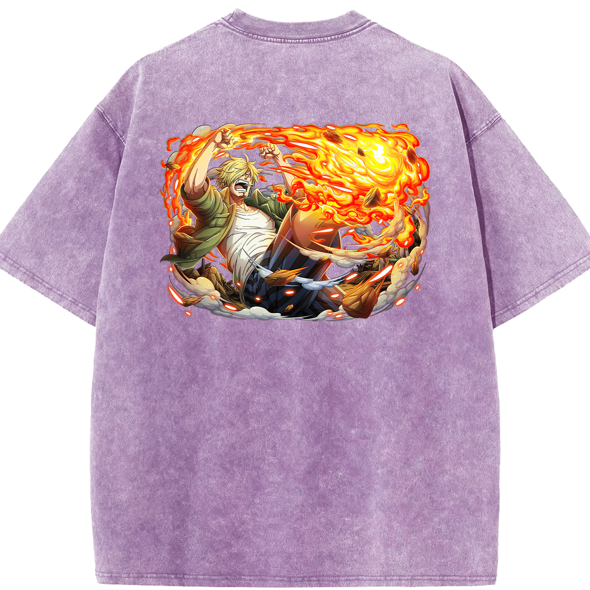 ワンピース サンジ ONE PIECE Sanji 綿100% ヴィンテージ風 半袖Tシャツ（背面プリント）