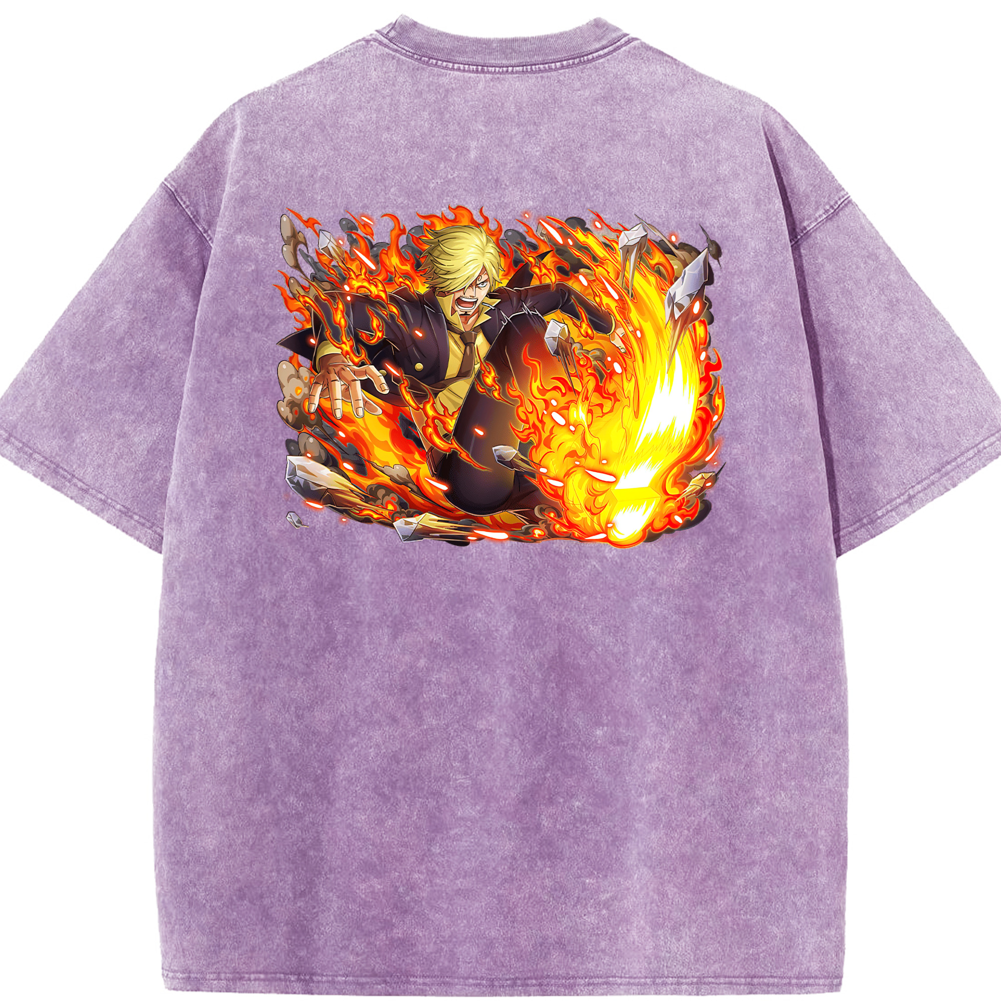 ワンピース サンジ ONE PIECE Sanji 綿100% ヴィンテージ風 半袖Tシャツ（背面プリント）