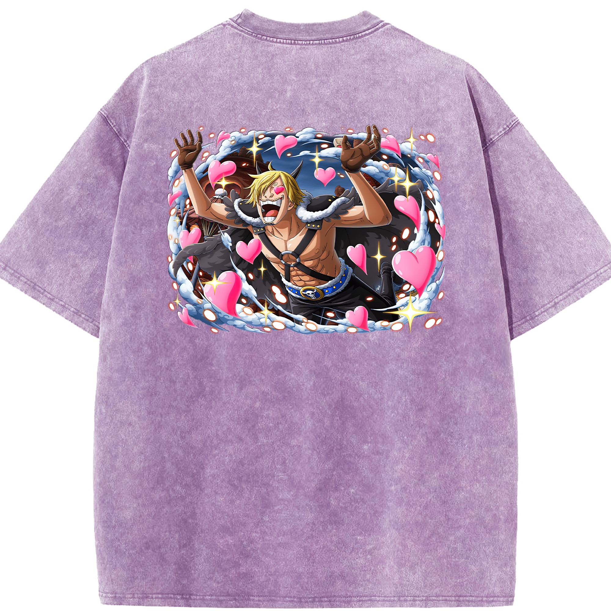 ワンピース サンジ ONE PIECE Sanji 綿100% ヴィンテージ風 半袖Tシャツ（背面プリント）
