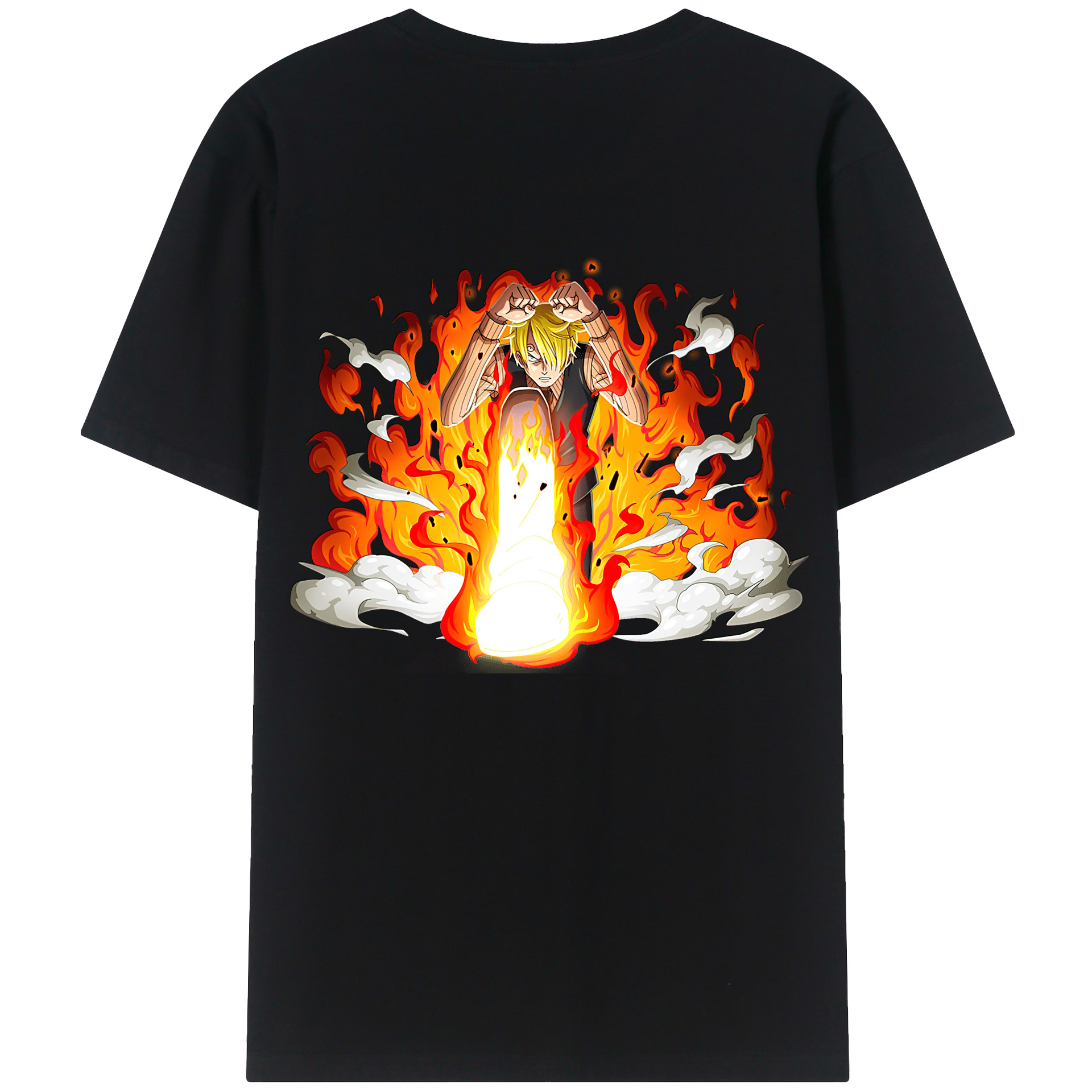 （画像用） ワンピース サンジ ONE PIECE Sanji 綿100％ メンズ半袖Tシャツ（バックプリント） 通気性