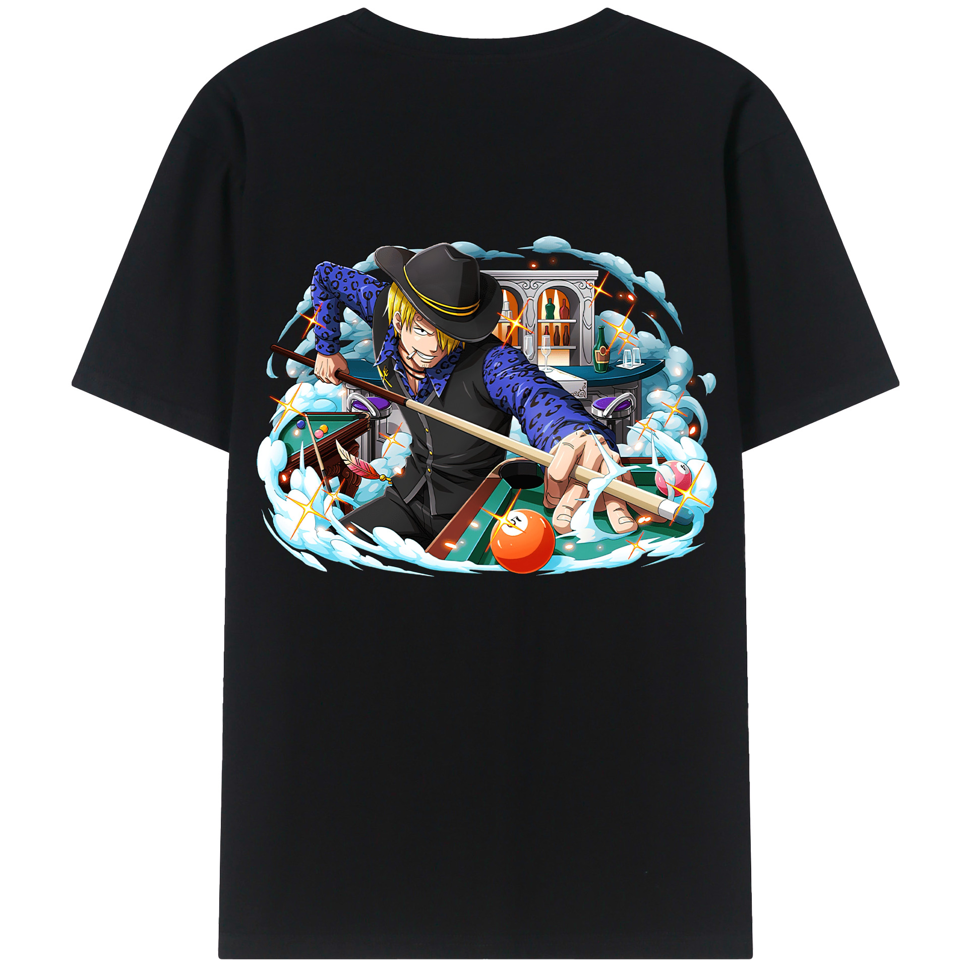 （画像用） ワンピース サンジ ONE PIECE Sanji 綿100％ メンズ半袖Tシャツ（バックプリント） 通気性