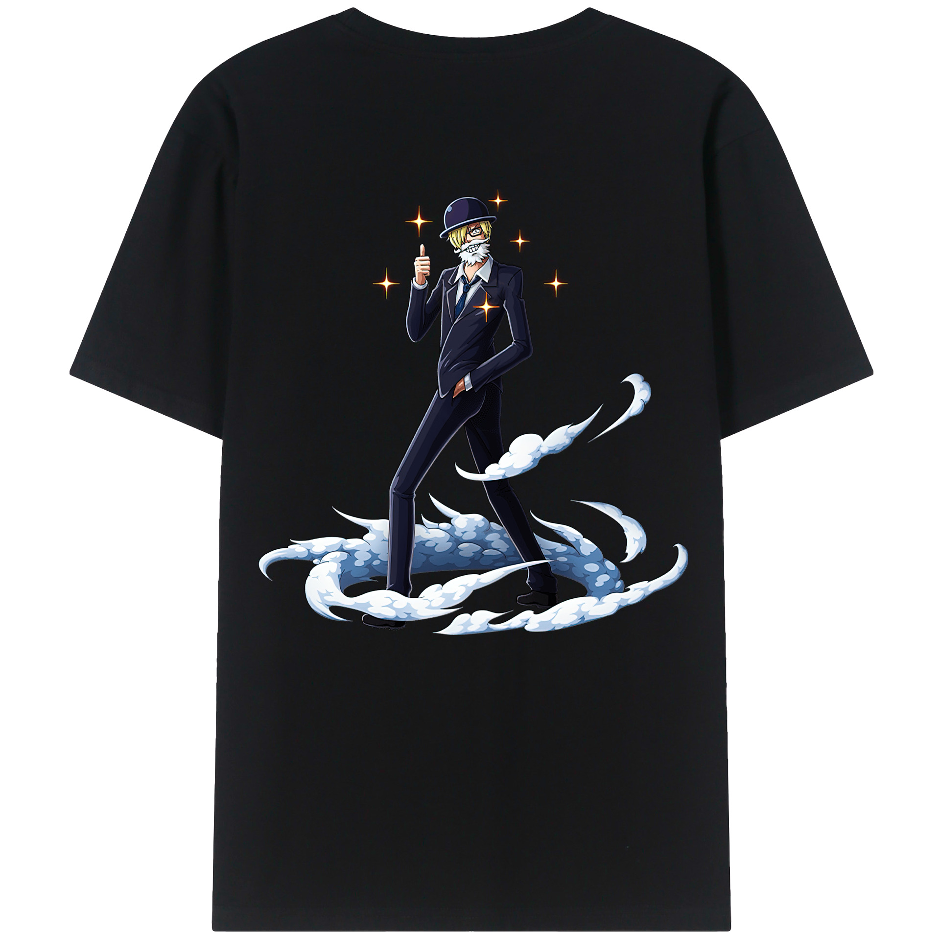 （画像用） ワンピース サンジ ONE PIECE Sanji 綿100％ メンズ半袖Tシャツ（バックプリント） 通気性