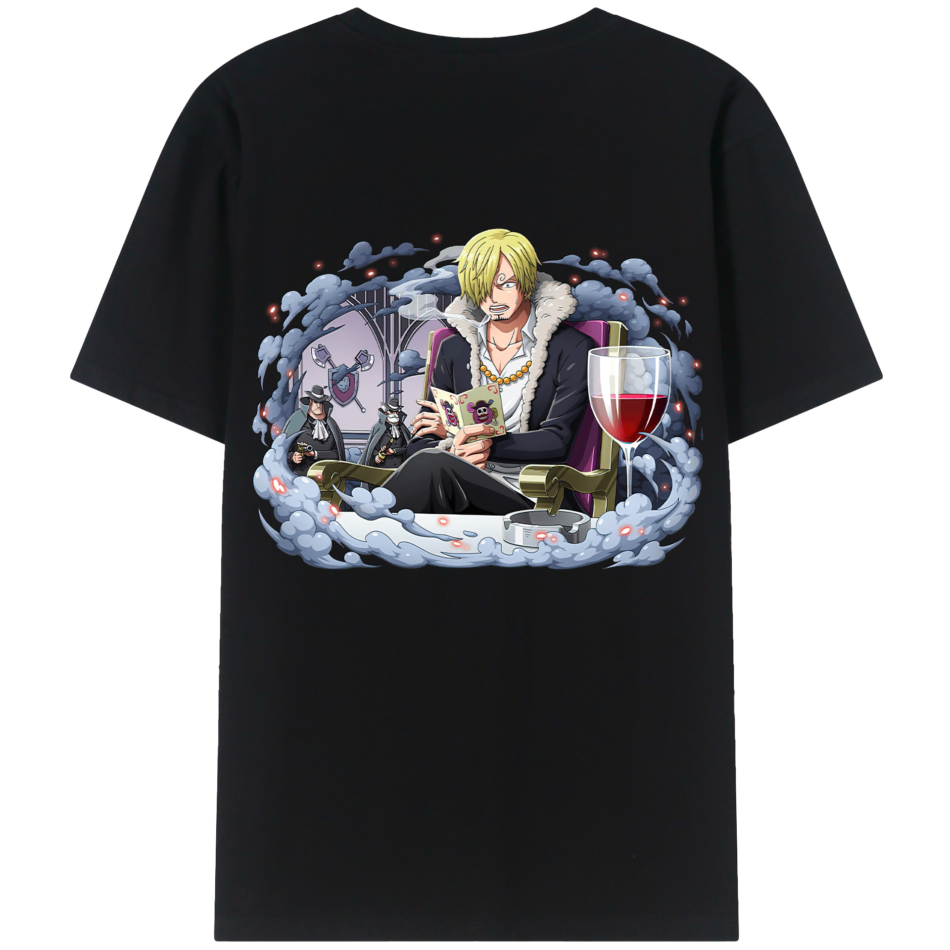 （画像用） ワンピース サンジ ONE PIECE Sanji 綿100％ メンズ半袖Tシャツ（バックプリント） 通気性