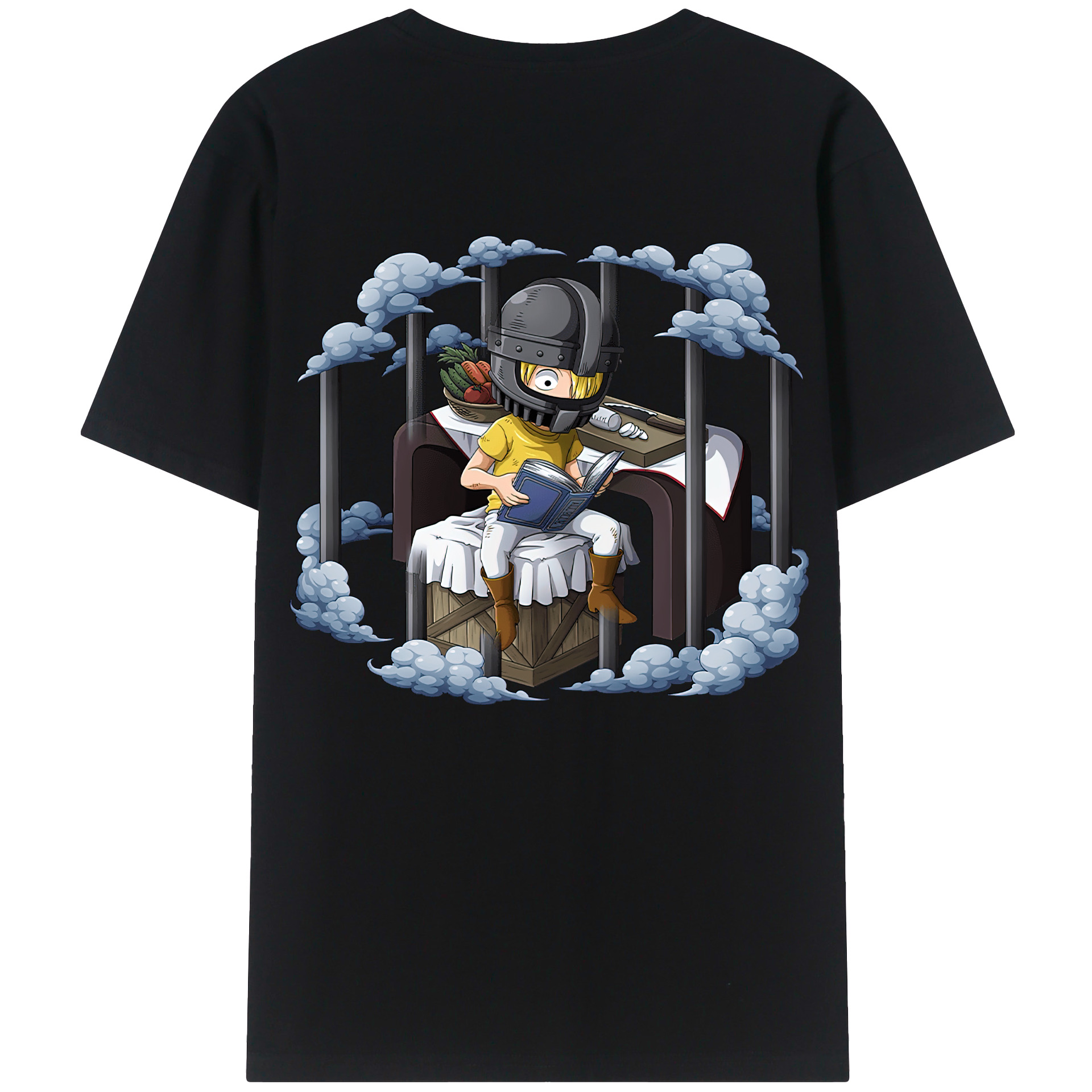 （画像用） ワンピース サンジ ONE PIECE Sanji 綿100％ メンズ半袖Tシャツ（バックプリント） 通気性