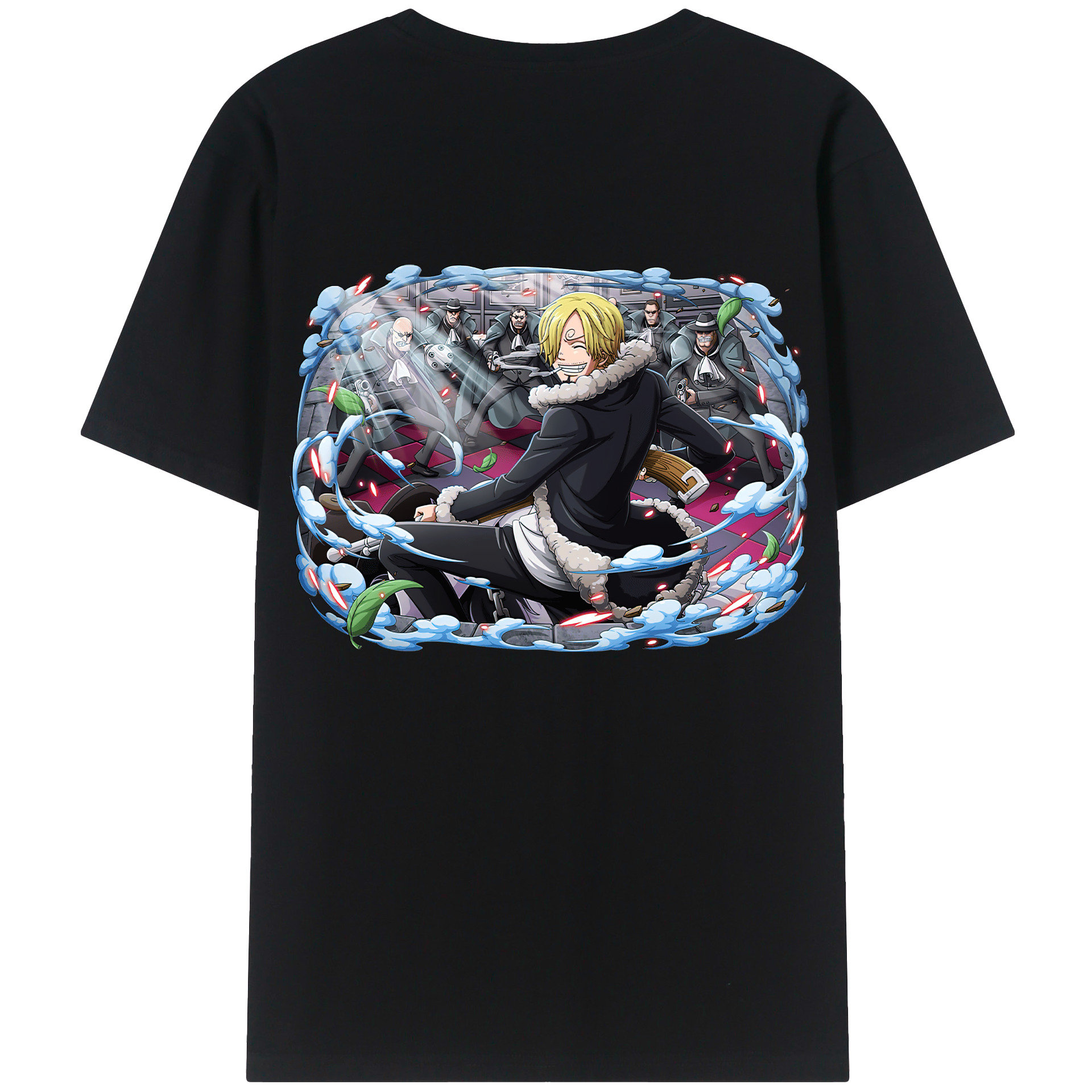 （画像用） ワンピース サンジ ONE PIECE Sanji 綿100％ メンズ半袖Tシャツ（バックプリント） 通気性