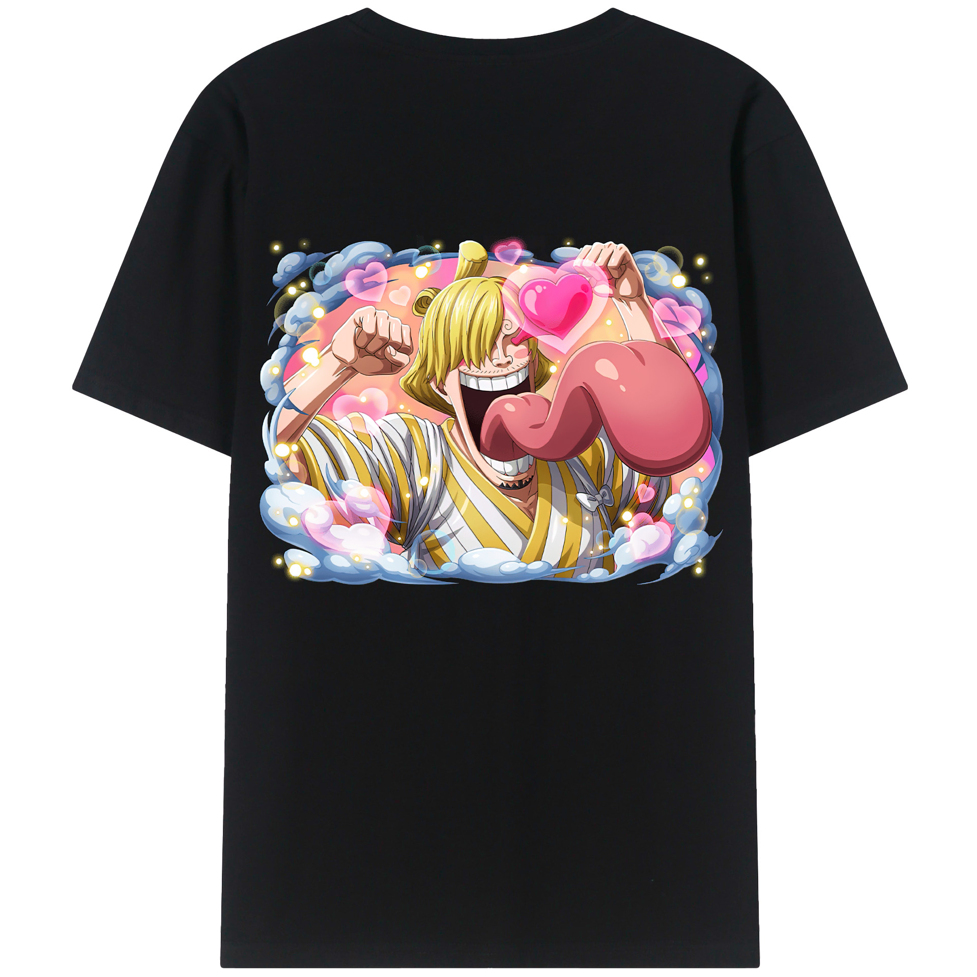 （画像用） ワンピース サンジ ONE PIECE Sanji 綿100％ メンズ半袖Tシャツ（バックプリント） 通気性