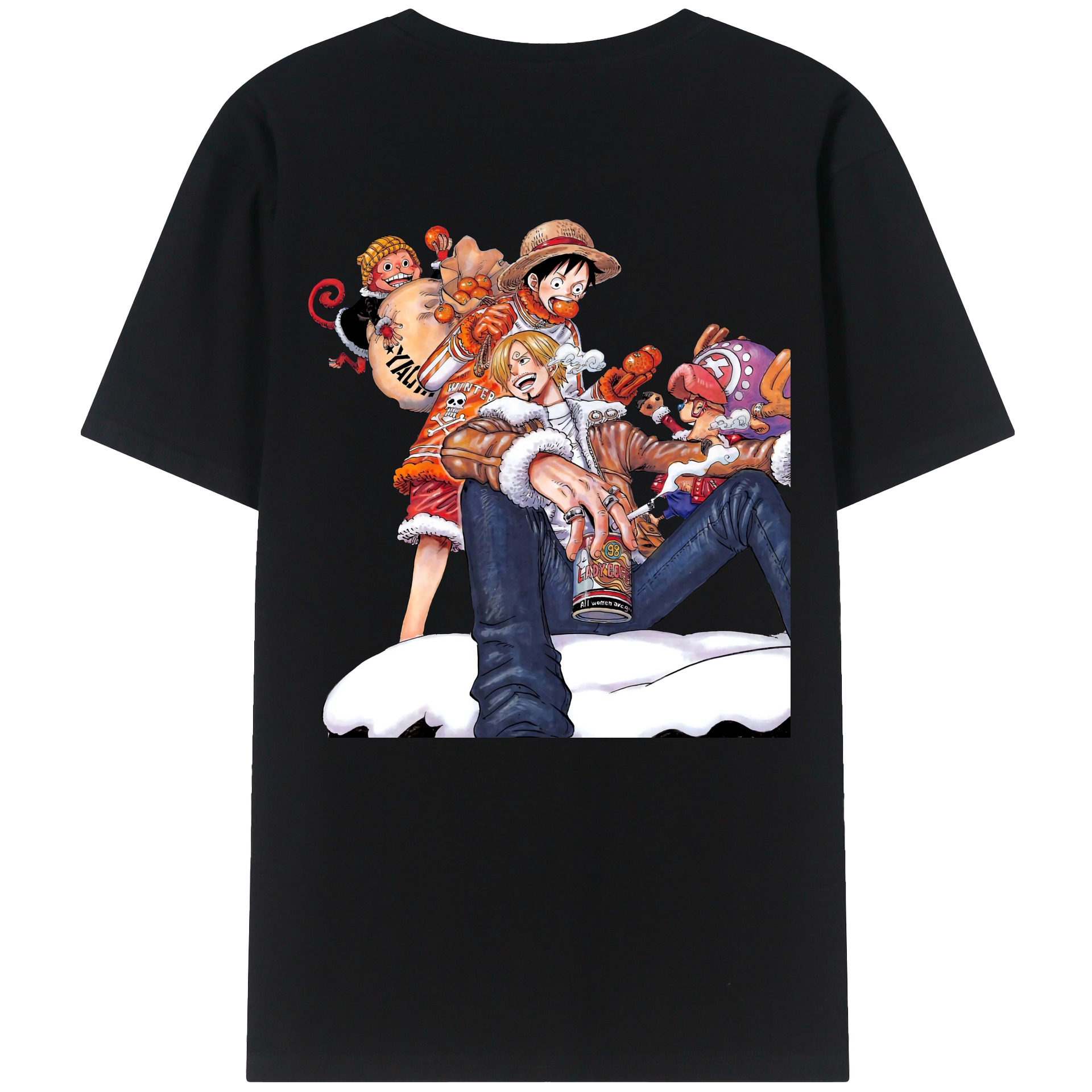 （画像用） ワンピース サンジ ONE PIECE Sanji 綿100％ メンズ半袖Tシャツ（バックプリント） 通気性