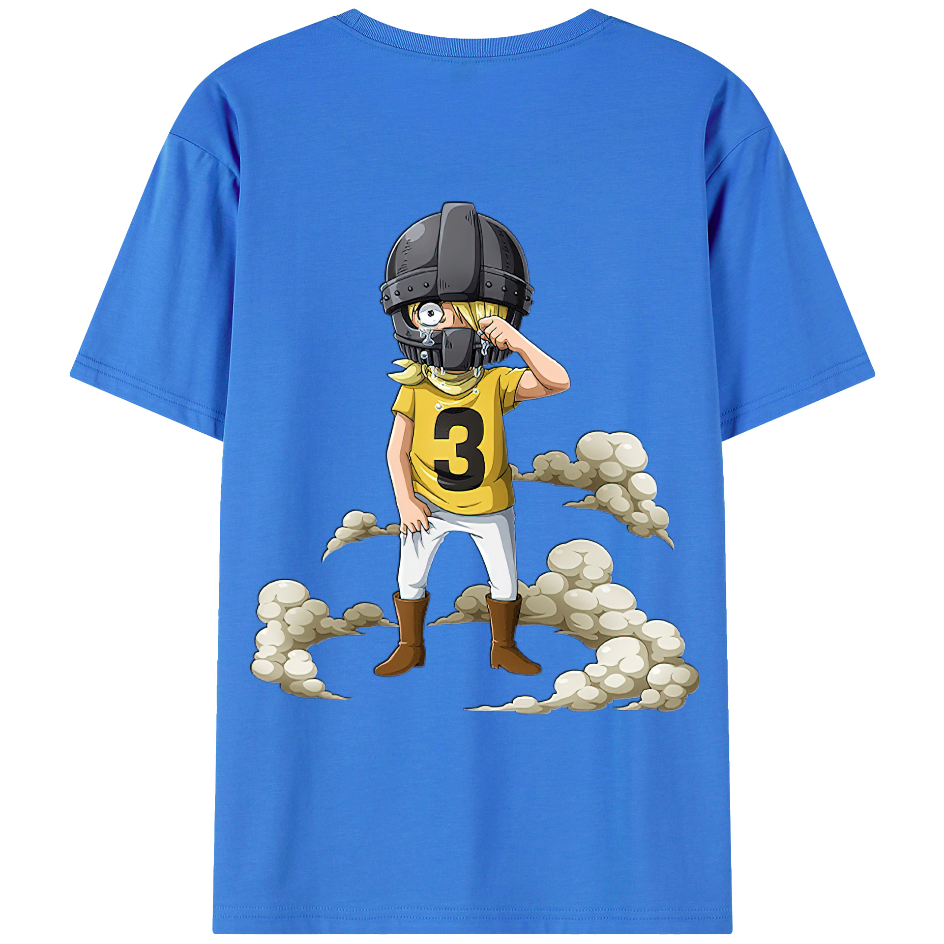 （画像用） ワンピース サンジ ONE PIECE Sanji 綿100％ メンズ半袖Tシャツ（バックプリント） 通気性