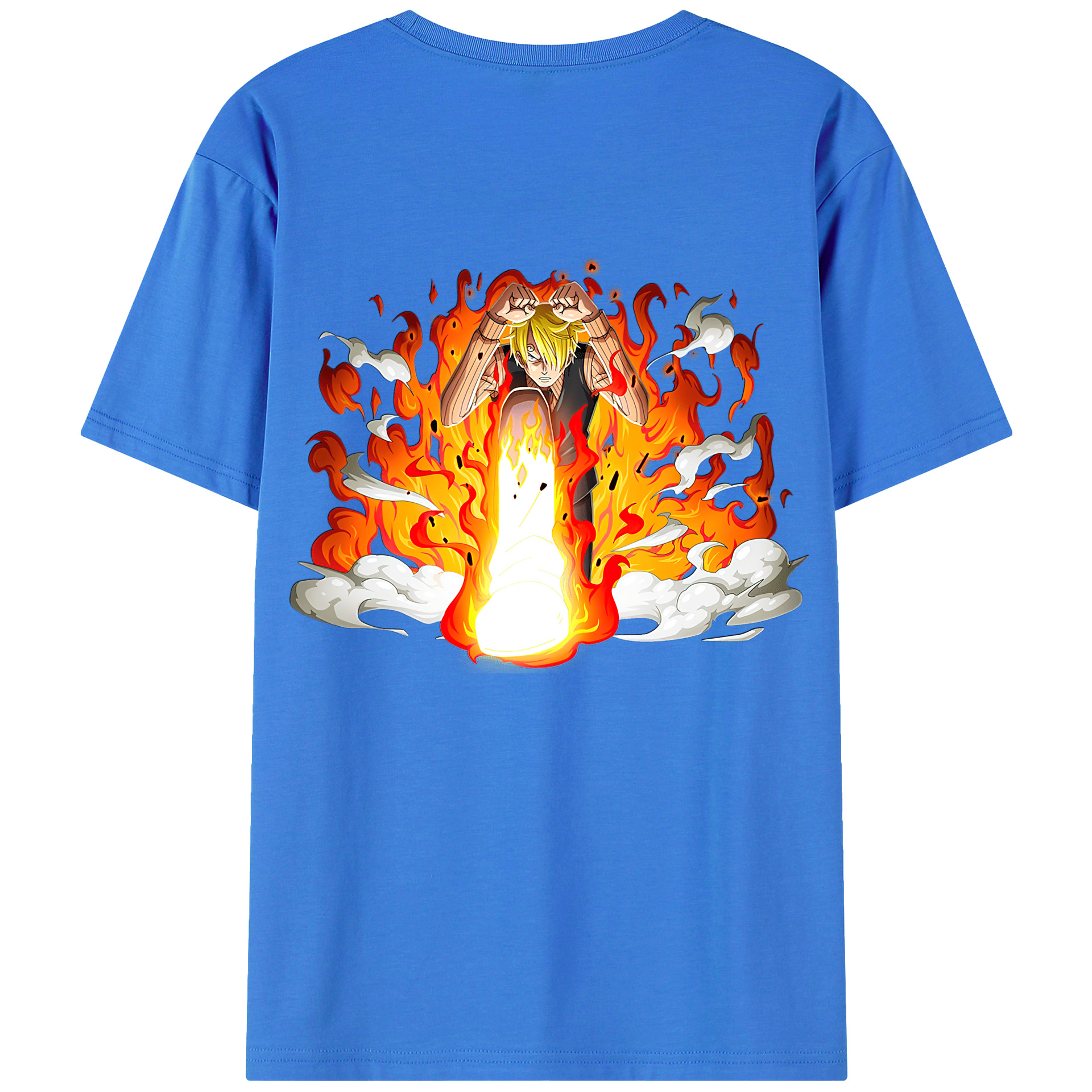 （画像用） ワンピース サンジ ONE PIECE Sanji 綿100％ メンズ半袖Tシャツ（バックプリント） 通気性