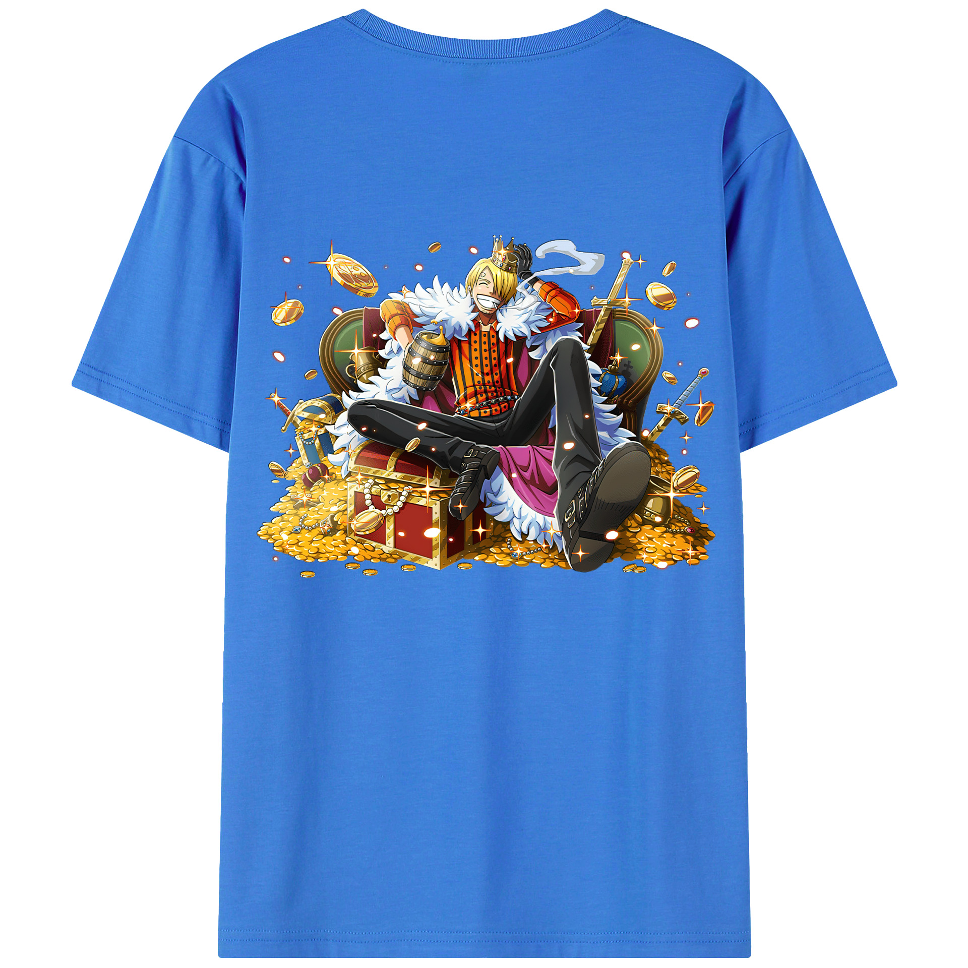 （画像用） ワンピース サンジ ONE PIECE Sanji 綿100％ メンズ半袖Tシャツ（バックプリント） 通気性