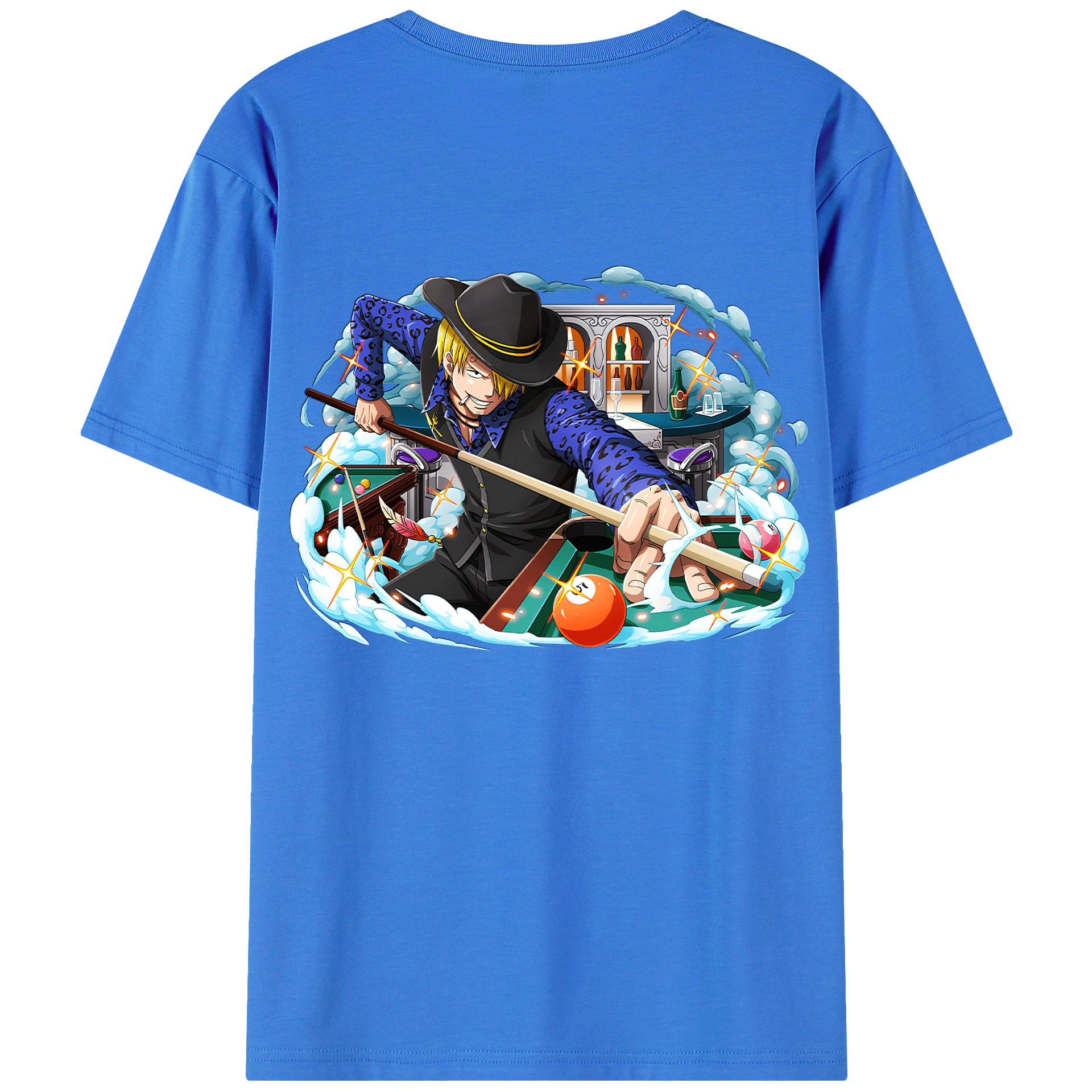 （画像用） ワンピース サンジ ONE PIECE Sanji 綿100％ メンズ半袖Tシャツ（バックプリント） 通気性