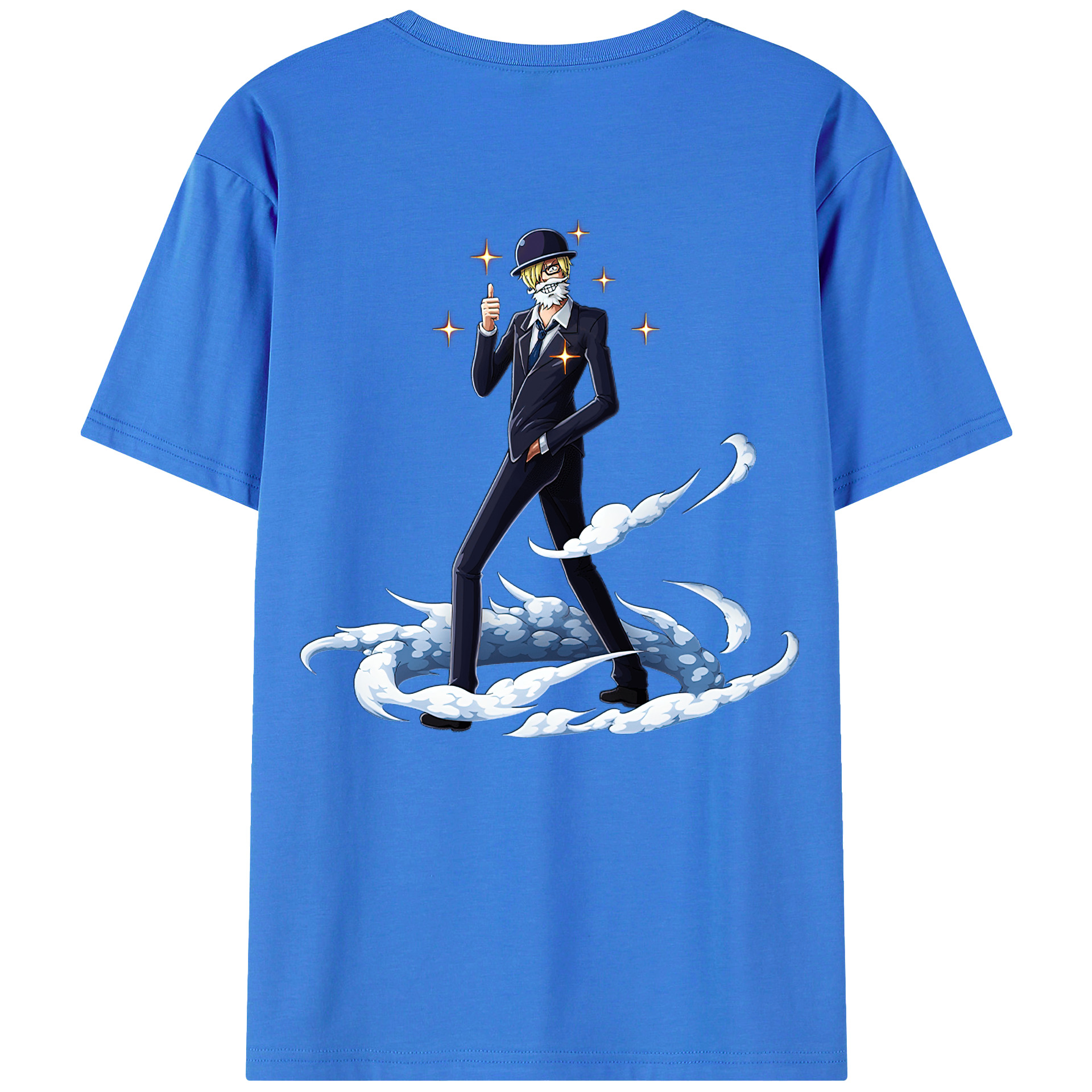 （画像用） ワンピース サンジ ONE PIECE Sanji 綿100％ メンズ半袖Tシャツ（バックプリント） 通気性