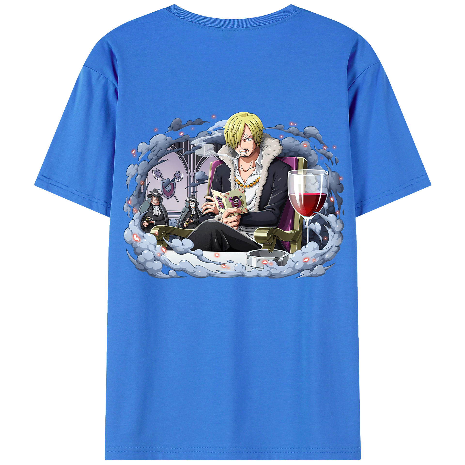 （画像用） ワンピース サンジ ONE PIECE Sanji 綿100％ メンズ半袖Tシャツ（バックプリント） 通気性