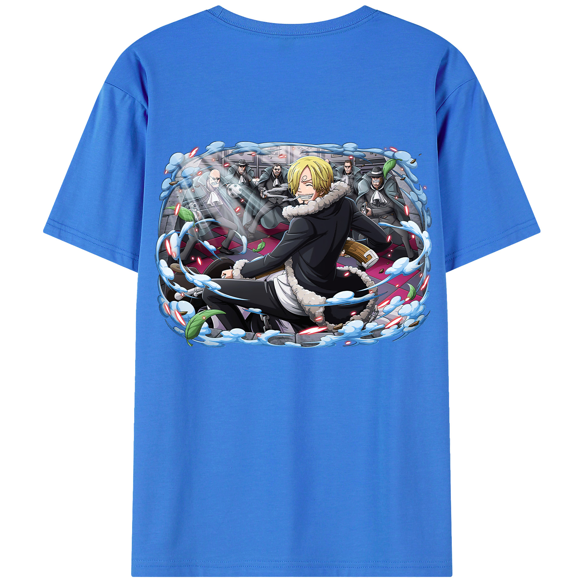 （画像用） ワンピース サンジ ONE PIECE Sanji 綿100％ メンズ半袖Tシャツ（バックプリント） 通気性
