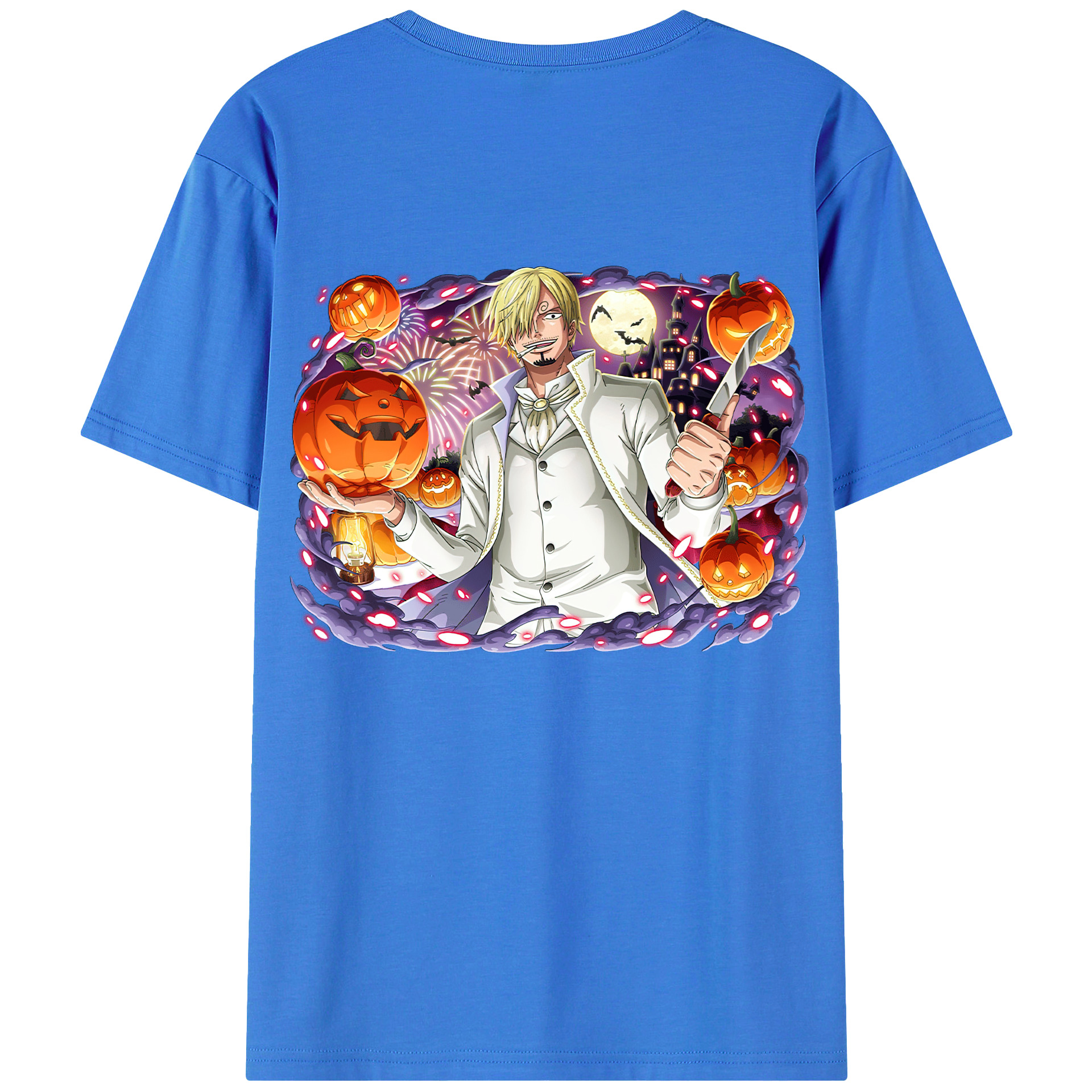 （画像用） ワンピース サンジ ONE PIECE Sanji 綿100％ メンズ半袖Tシャツ（バックプリント） 通気性
