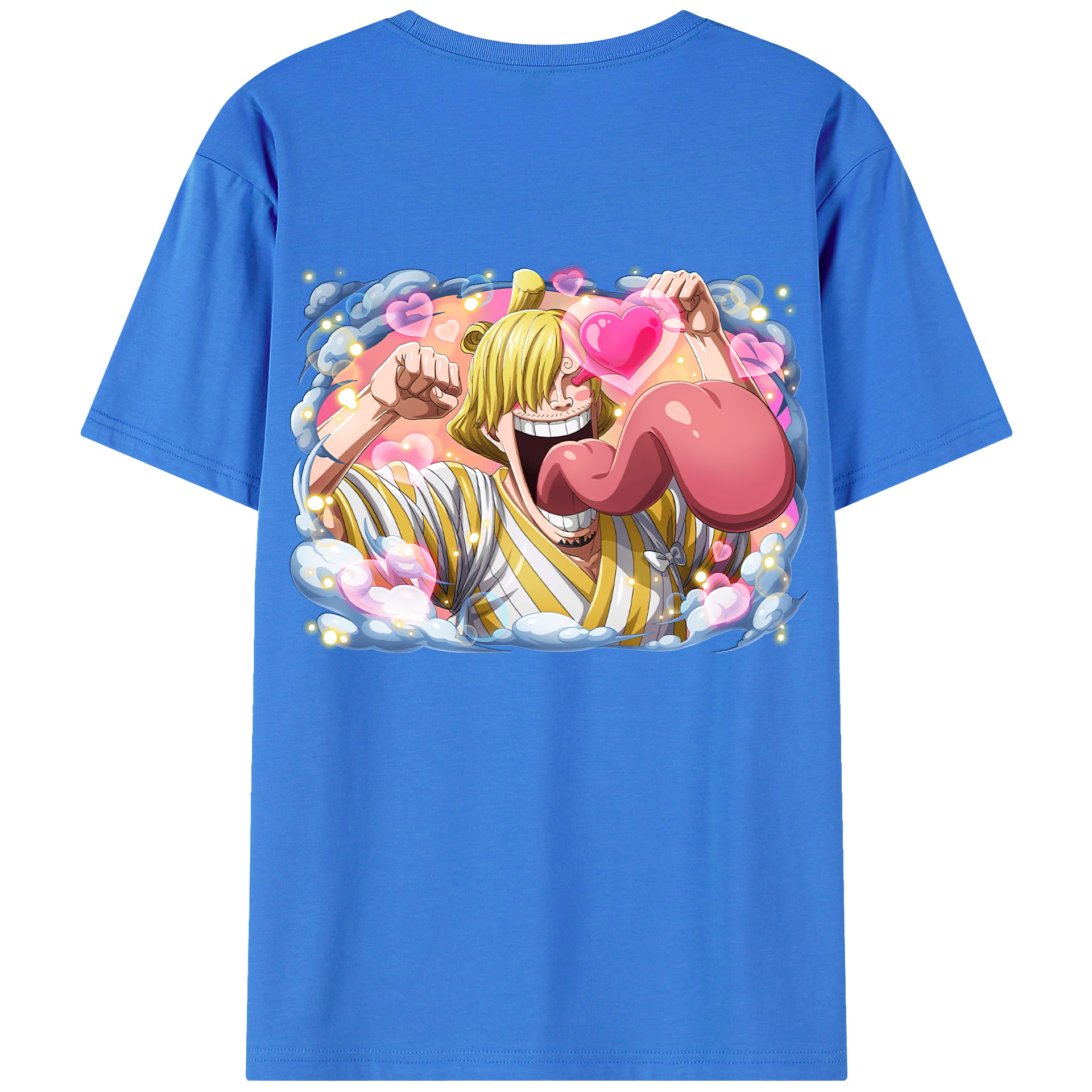 （画像用） ワンピース サンジ ONE PIECE Sanji 綿100％ メンズ半袖Tシャツ（バックプリント） 通気性