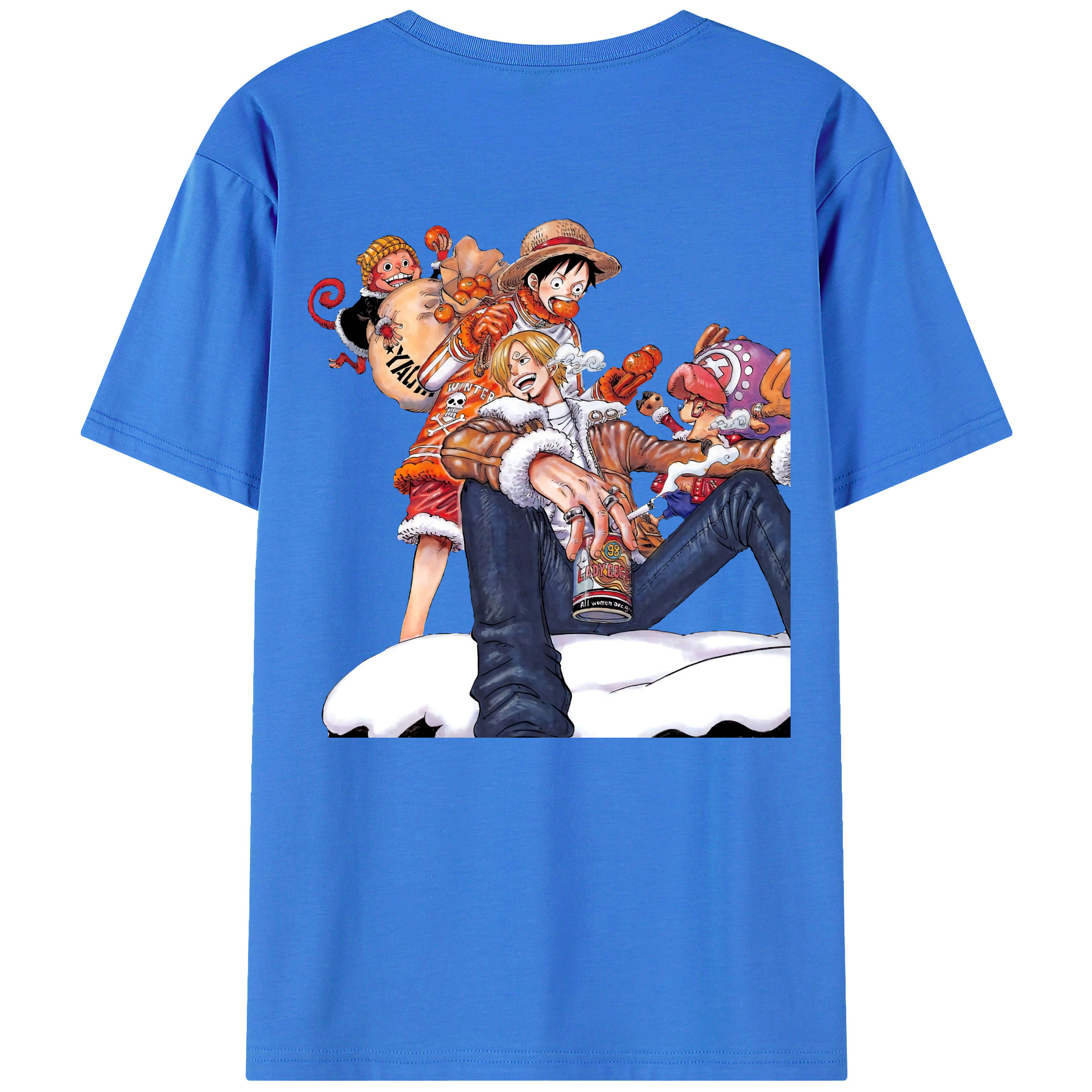 （画像用） ワンピース サンジ ONE PIECE Sanji 綿100％ メンズ半袖Tシャツ（バックプリント） 通気性