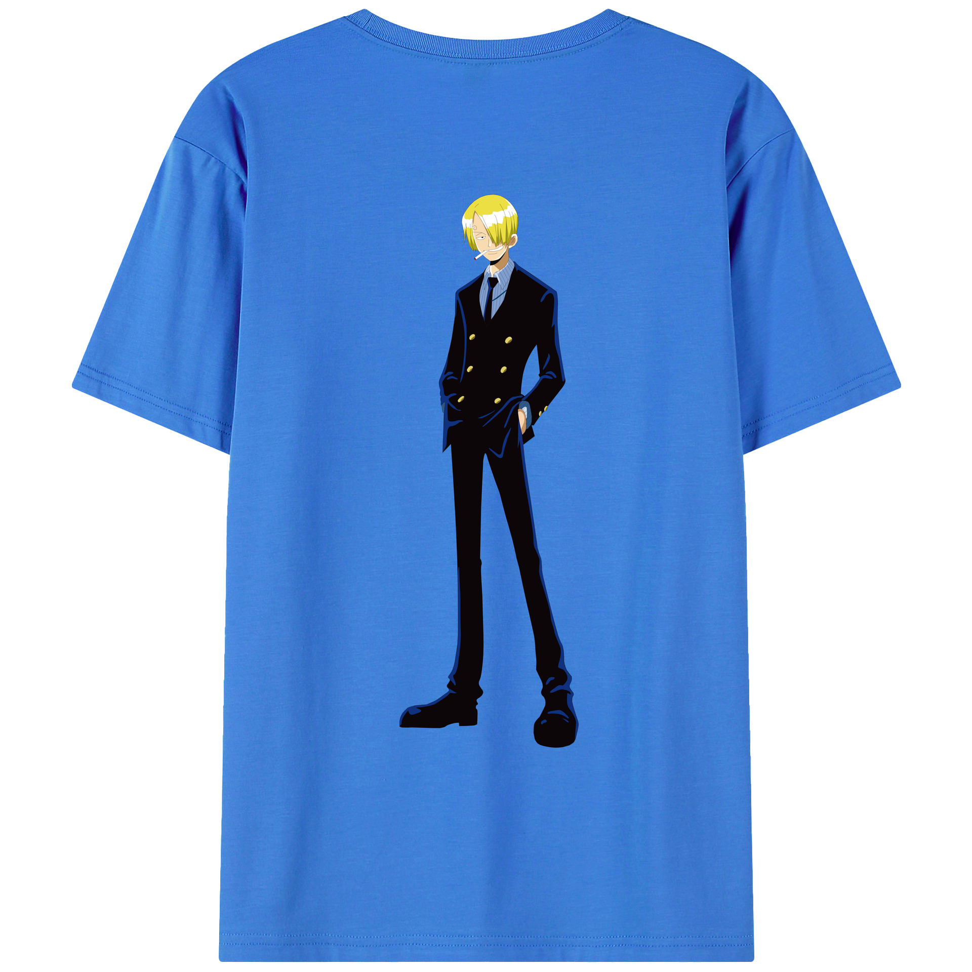 （画像用） ワンピース サンジ ONE PIECE Sanji 綿100％ メンズ半袖Tシャツ（バックプリント） 通気性