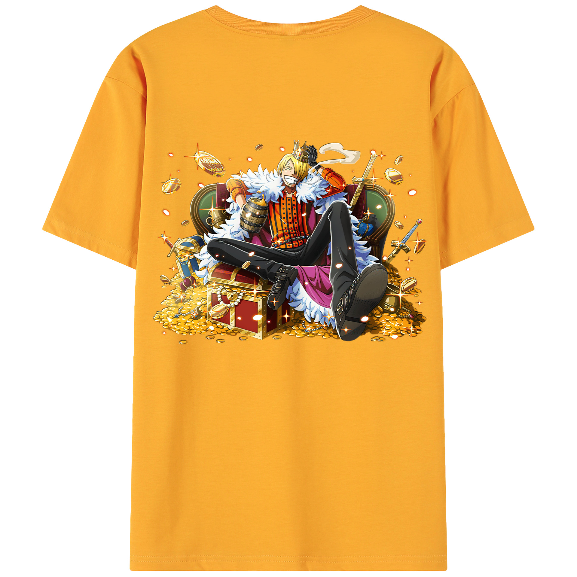 （画像用） ワンピース サンジ ONE PIECE Sanji 綿100％ メンズ半袖Tシャツ（バックプリント） 通気性