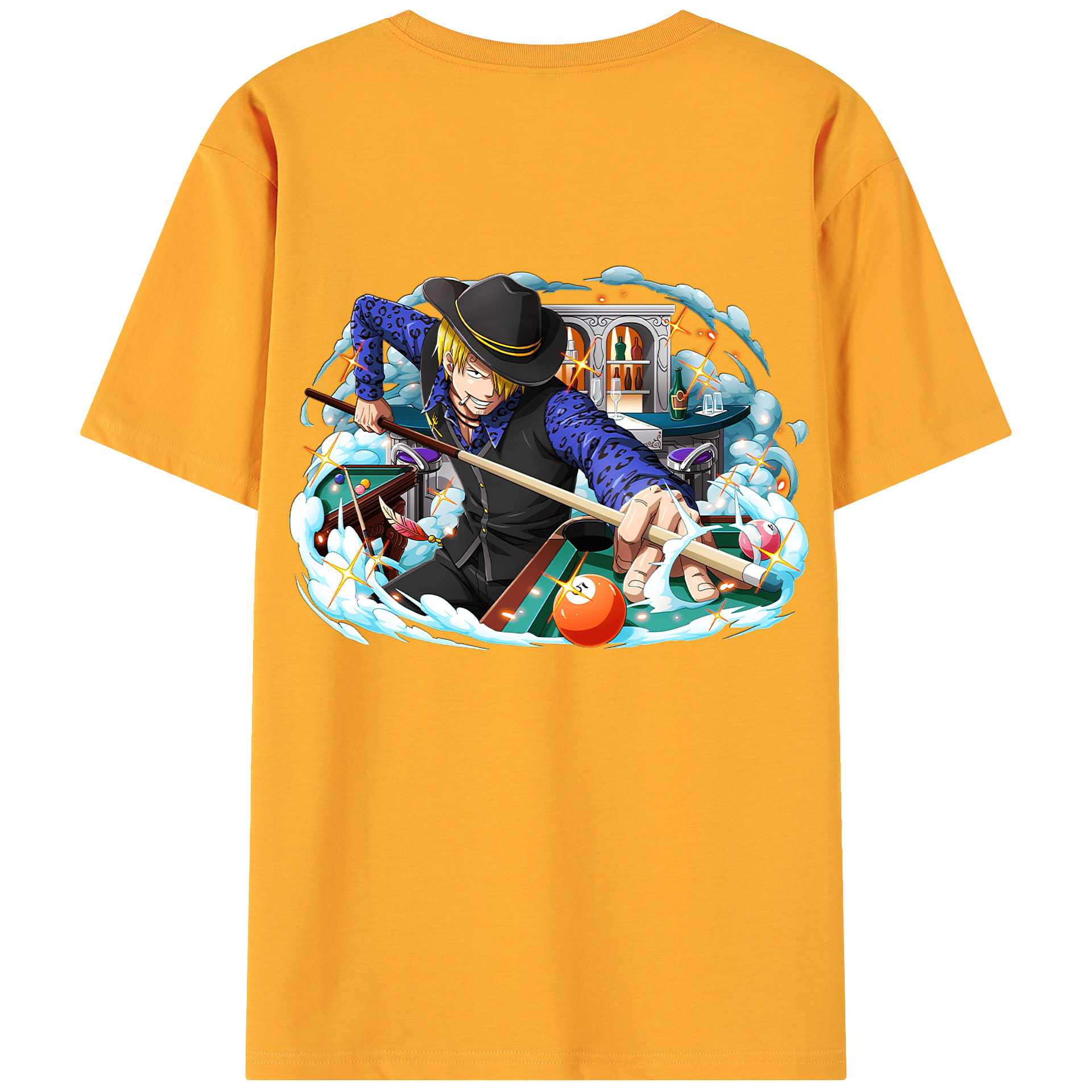 （画像用） ワンピース サンジ ONE PIECE Sanji 綿100％ メンズ半袖Tシャツ（バックプリント） 通気性